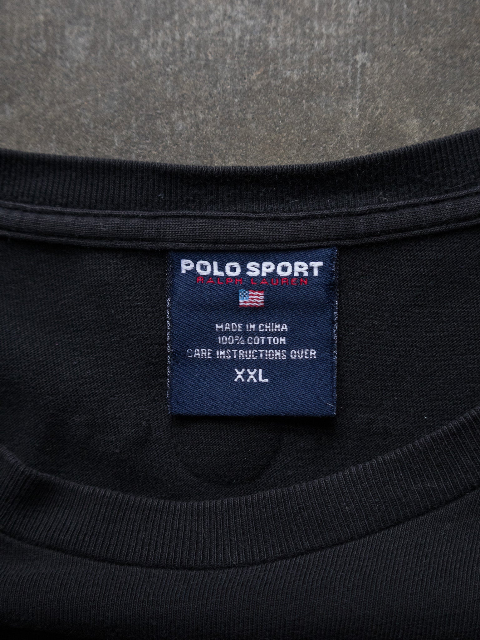 Vintage Black Polo Sport Ralph Lauren Long Sleeve (2XL)
