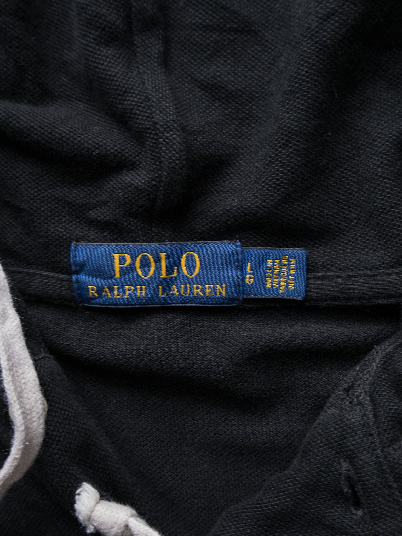 Vintage Black Polo Ralph Lauren Hoodie (L)