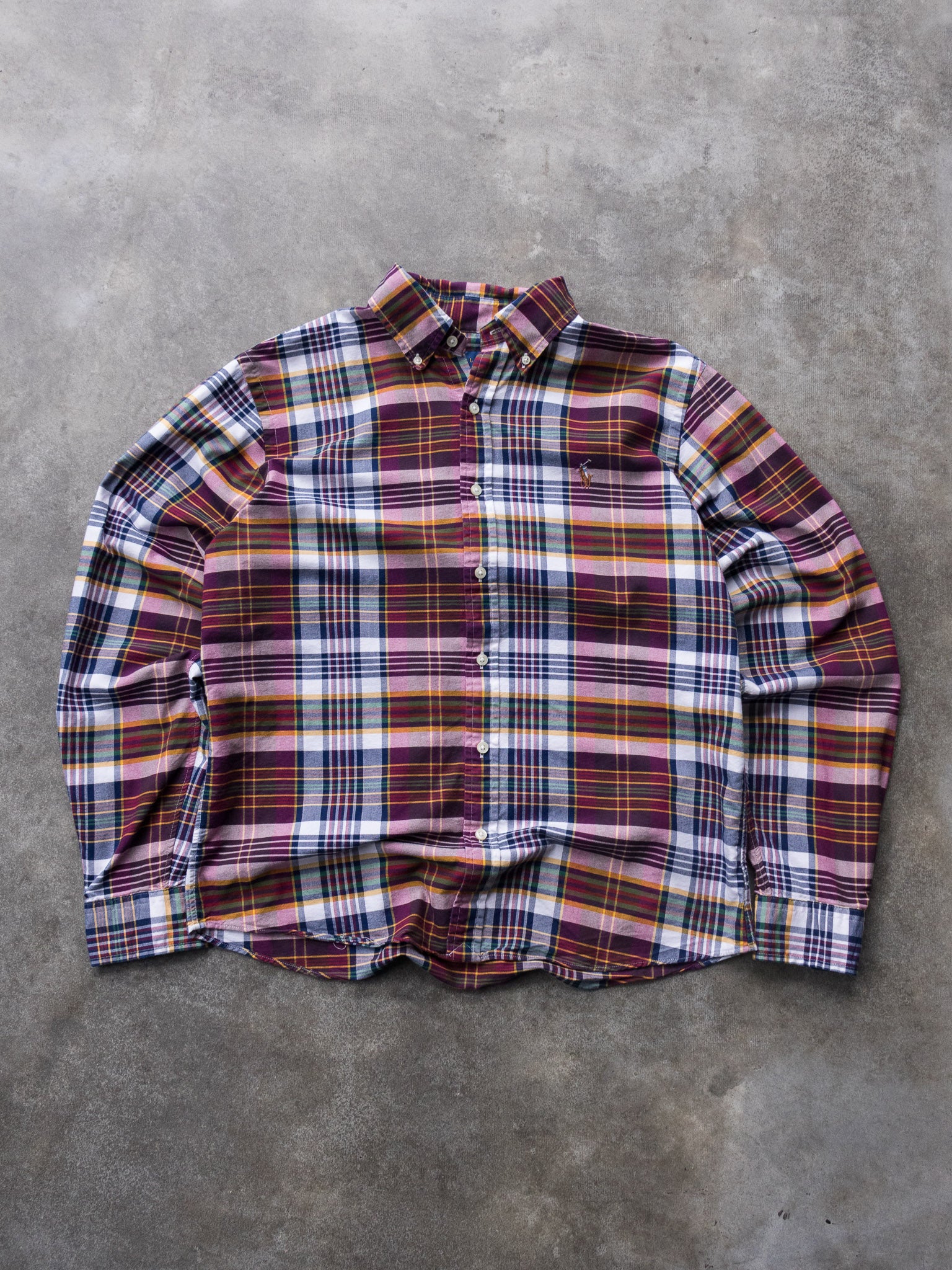 Vintage Purple & Yellow Ralph Lauren Plaid Shirt (M)