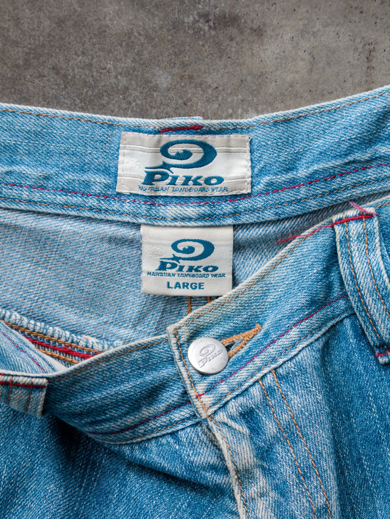 Vintage 00s Blue Piko Denim Cargo Pants (L)