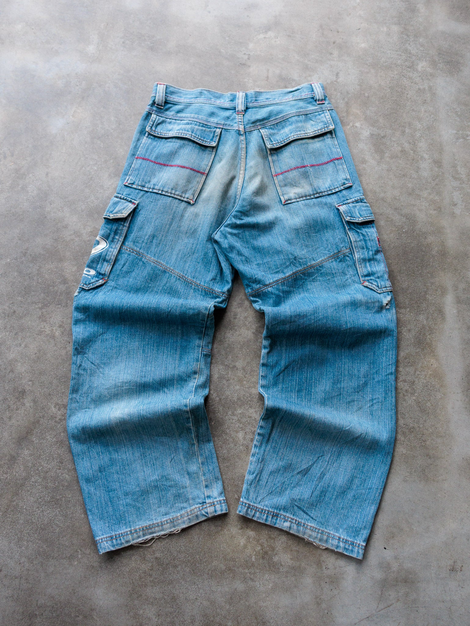 Vintage 00s Blue Piko Denim Cargo Pants (L)