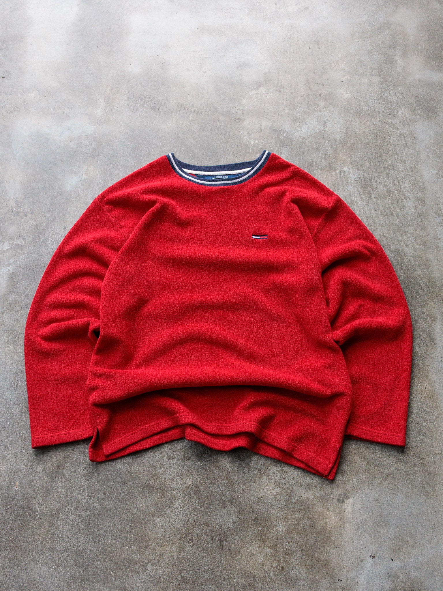 Vintage 90s Red Tommy Jeans Fleece Sweatshirt (2XL)