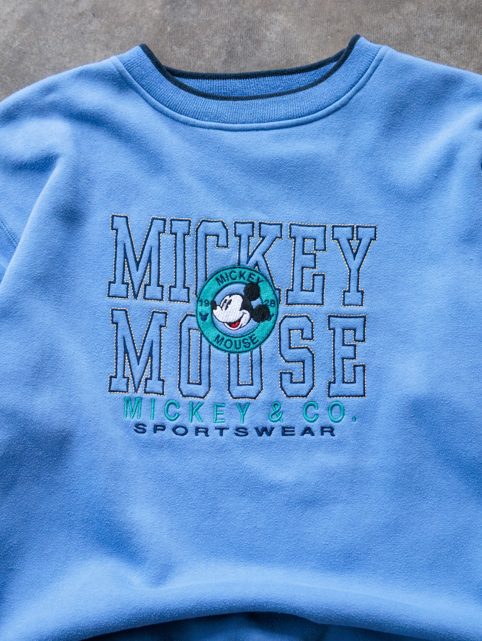 Vintage 90s Light Blue Mickey & Co Sportswear Sweatshirt (XL)
