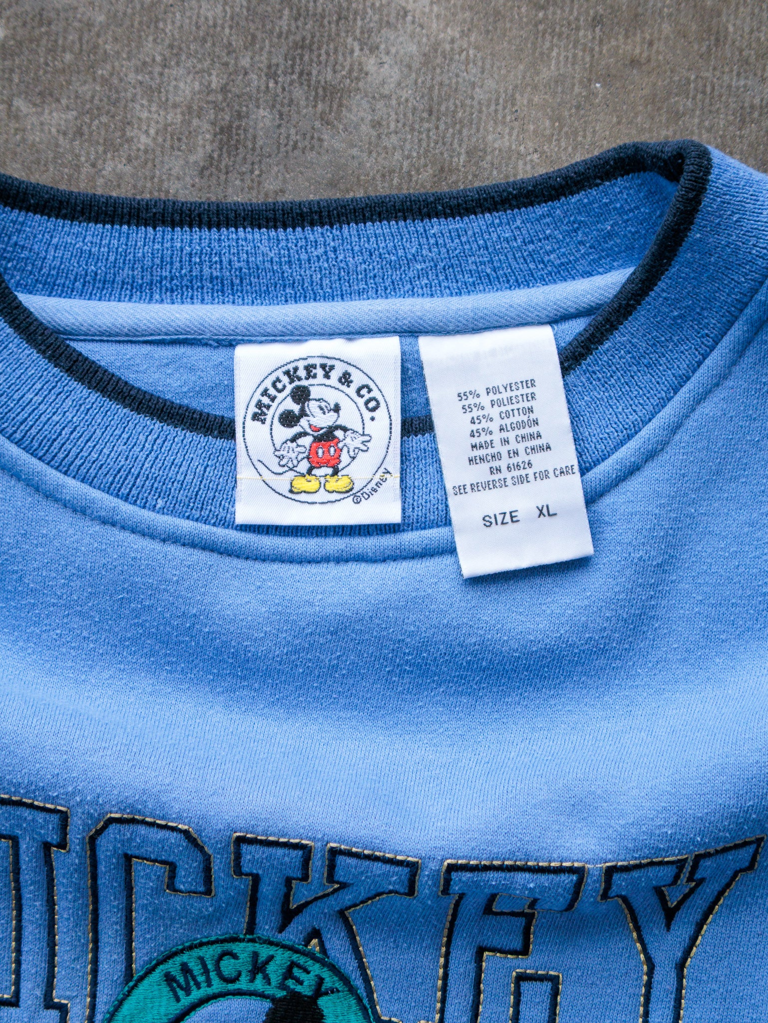 Vintage 90s Light Blue Mickey & Co Sportswear Sweatshirt (XL)