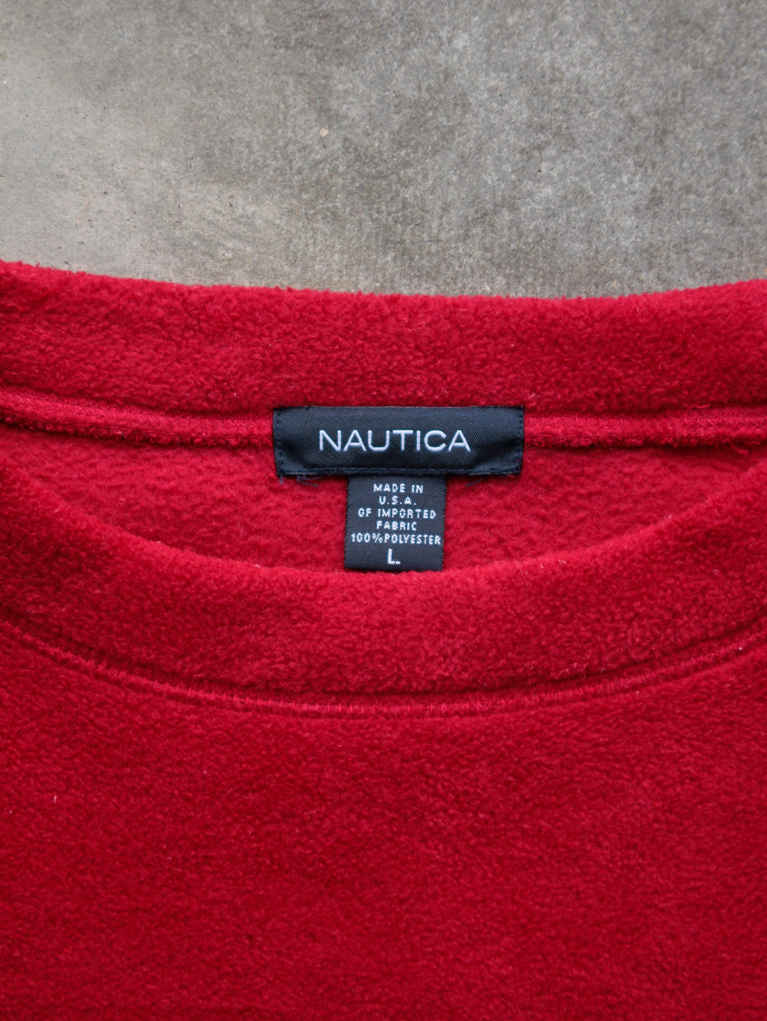Vintage 90s Red Nautica Fleece Sweatshirt (L)