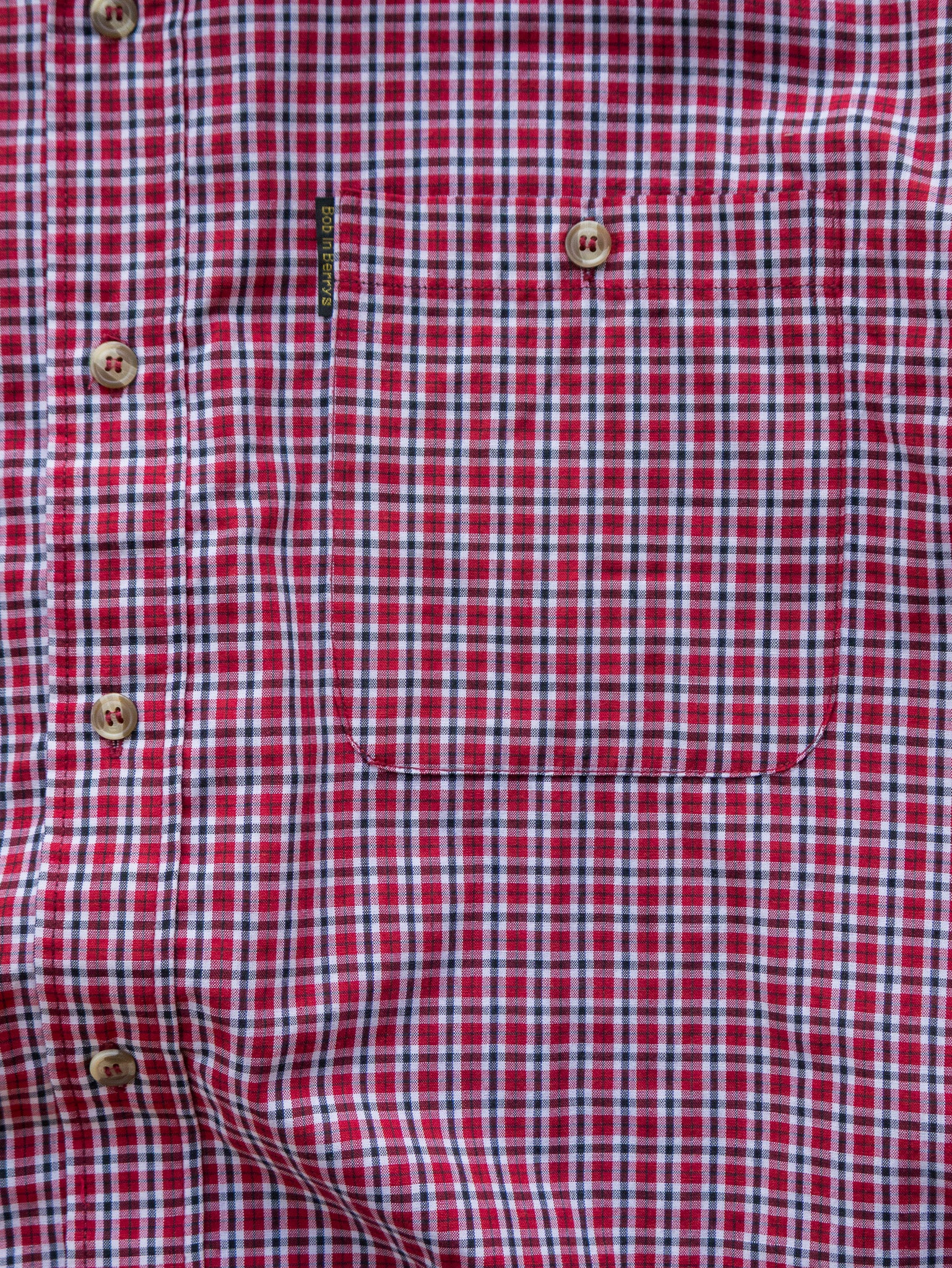 Vintage Red Check Cropped Shirt (L)