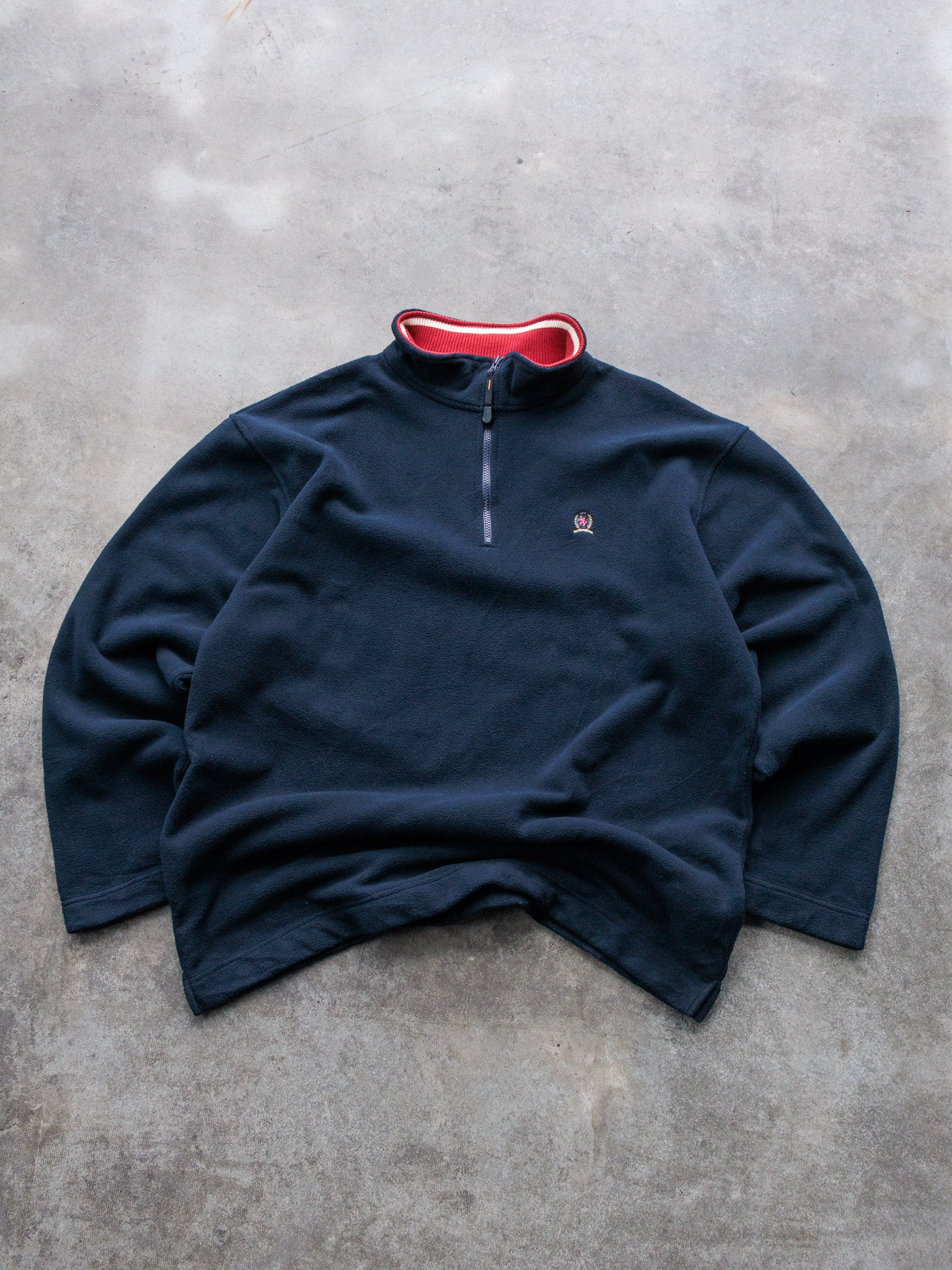 Vintage 90s Tommy Hilfiger Quarter Zip Fleece Sweatshirt (2XL)