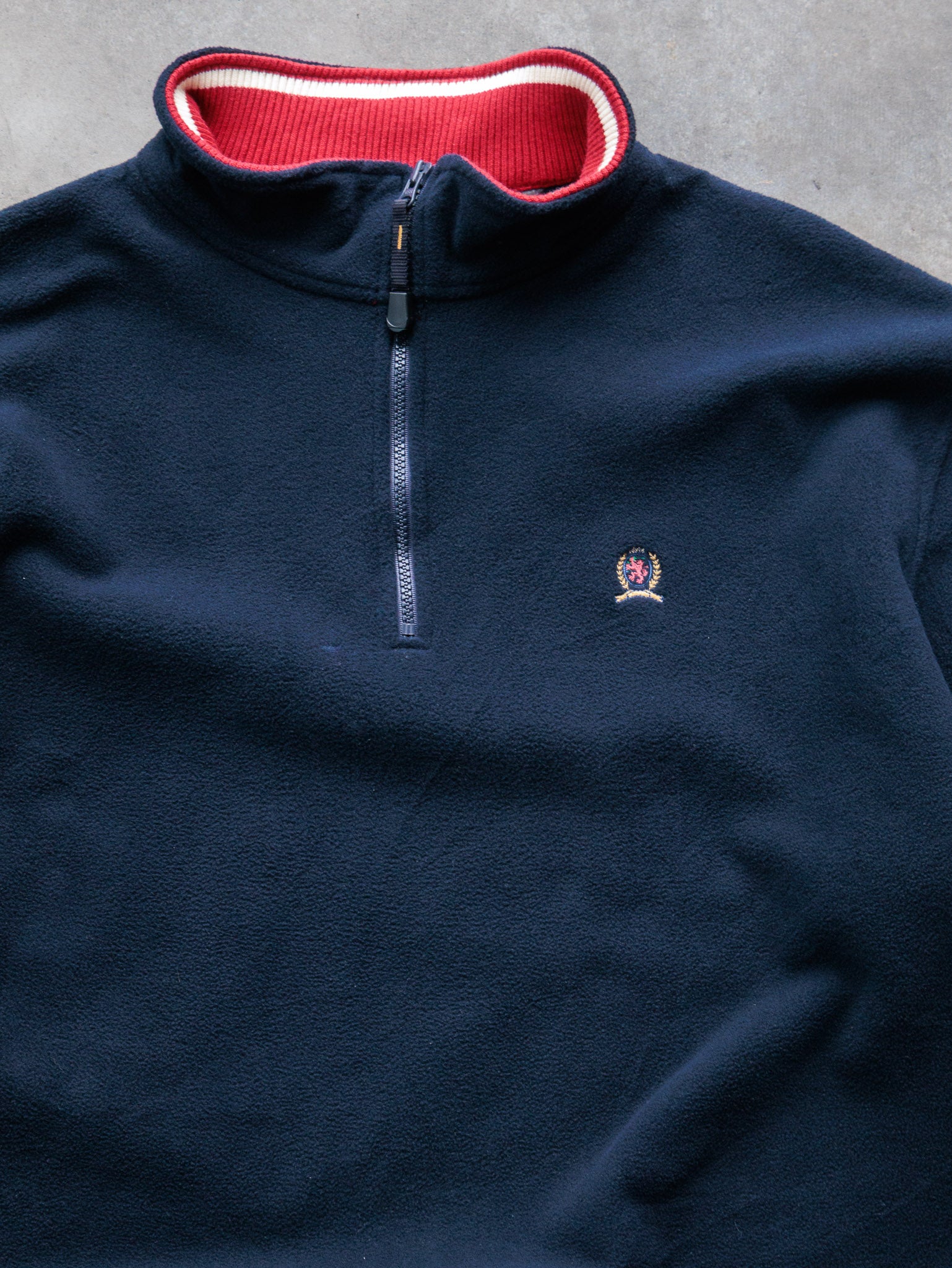 Vintage 90s Tommy Hilfiger Quarter Zip Fleece Sweatshirt (2XL)
