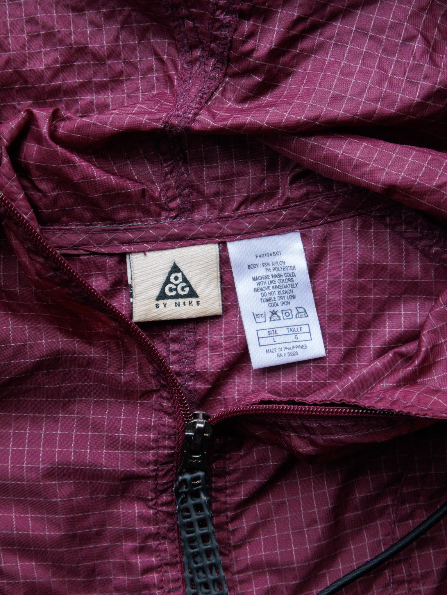 Vintage 00s Burgundy & Teal Nike ACG Check Jacket (L)