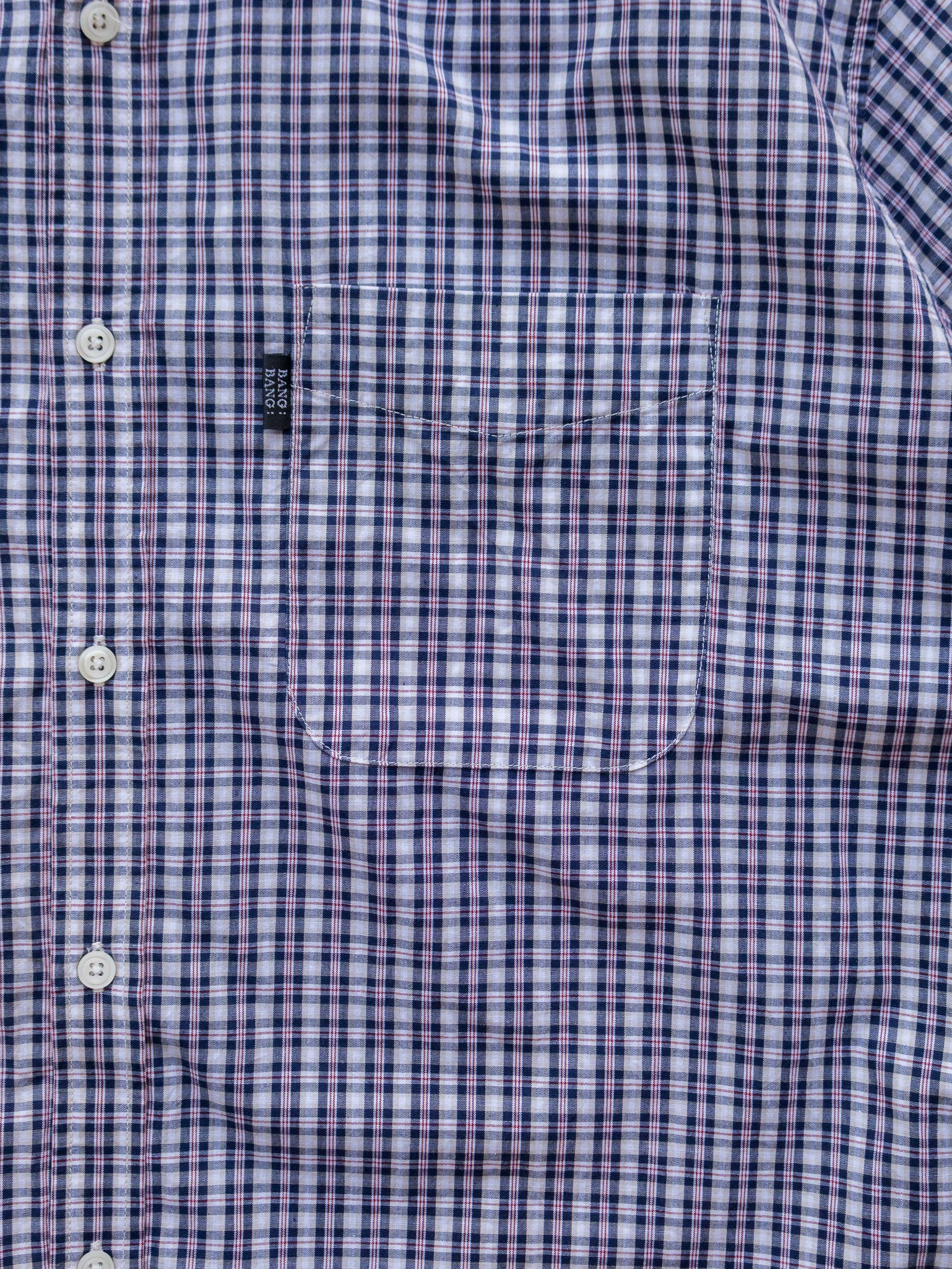 Vintage Navy Red Check Cropped Shirt (L)