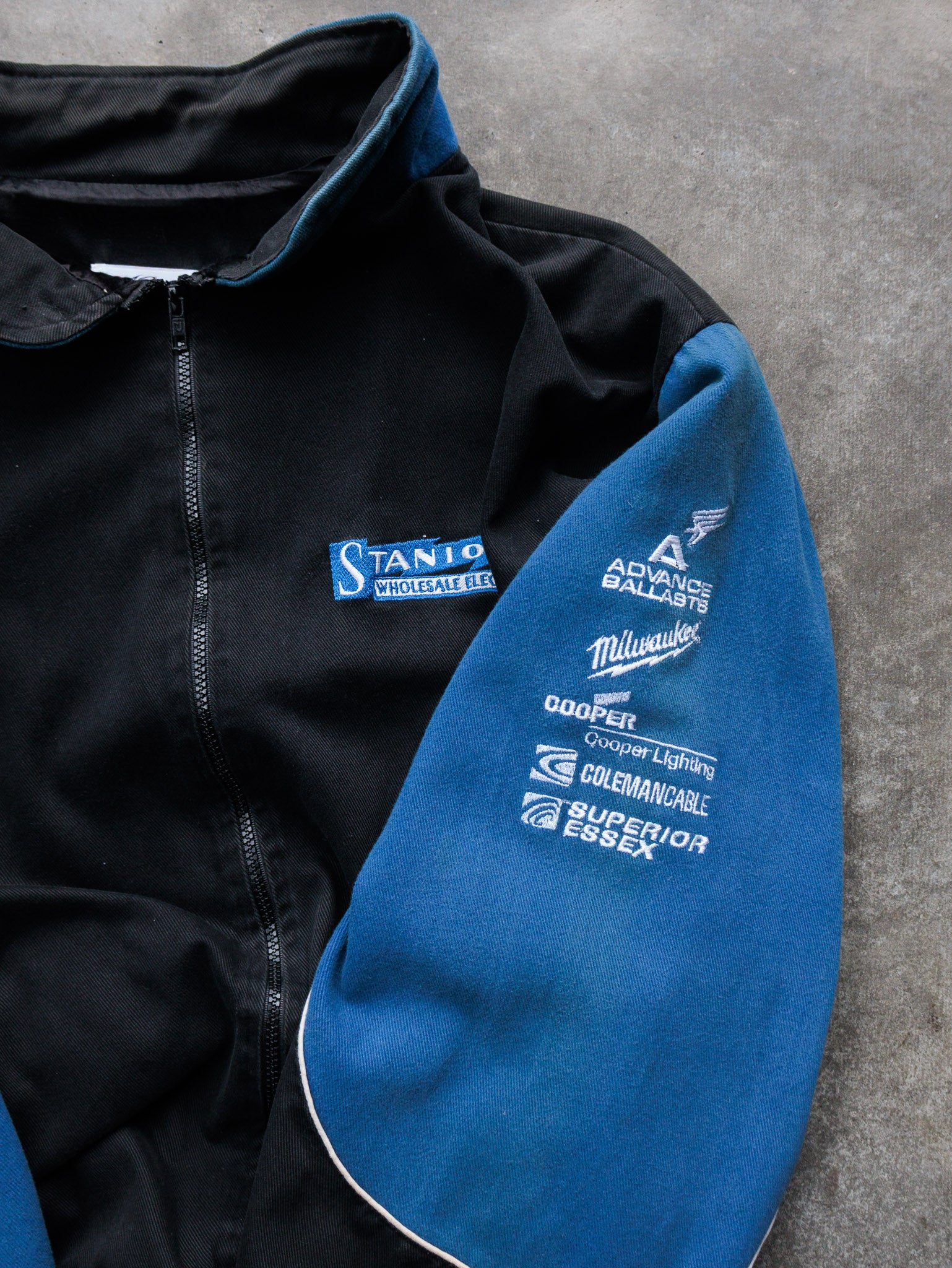 Vintage 90s Black & Blue Stanion Philips Racing Jacket (XL)