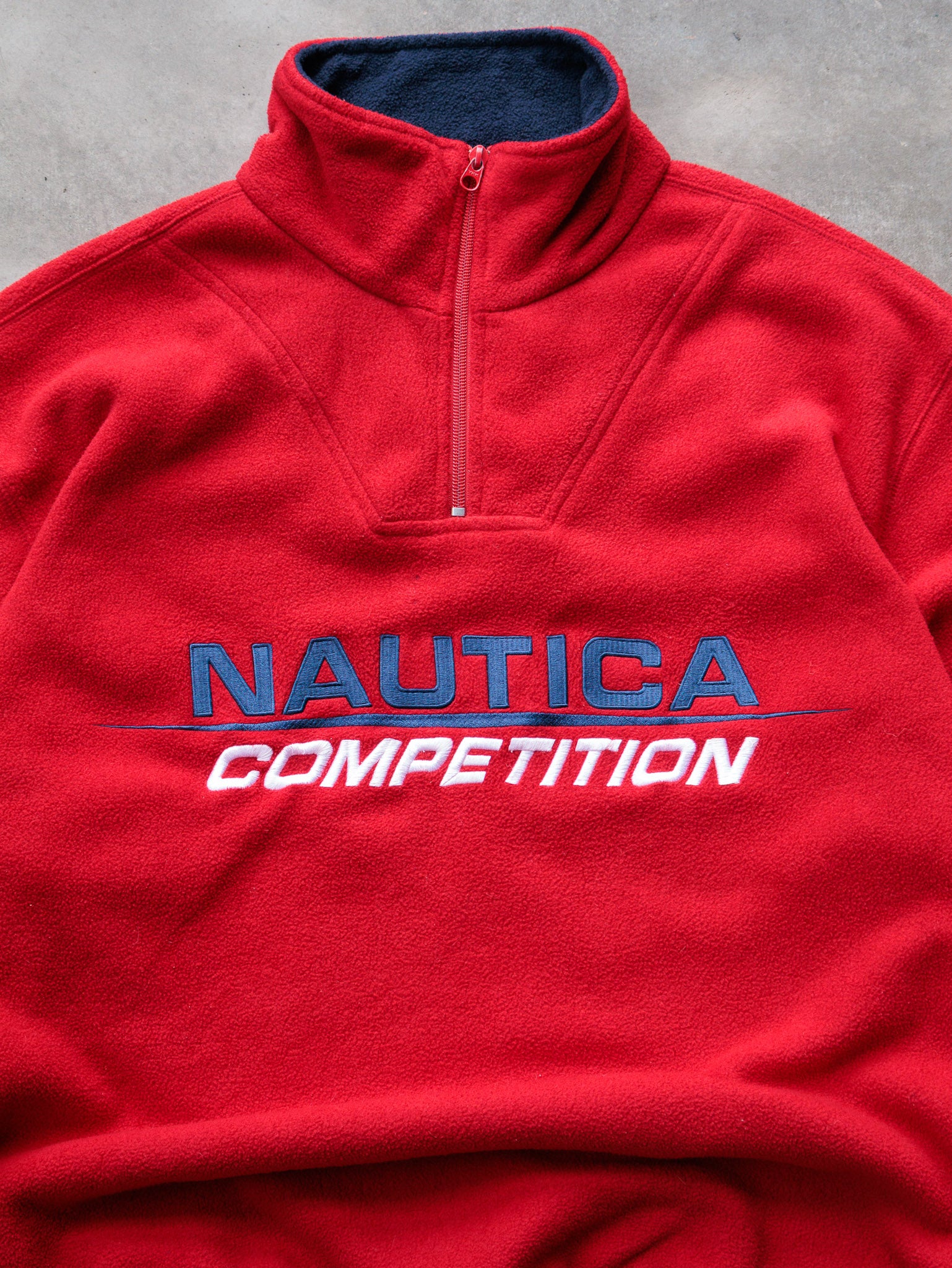 Vintage 90s Nautica Quarter Zip Fleece Sweatshirt (L)