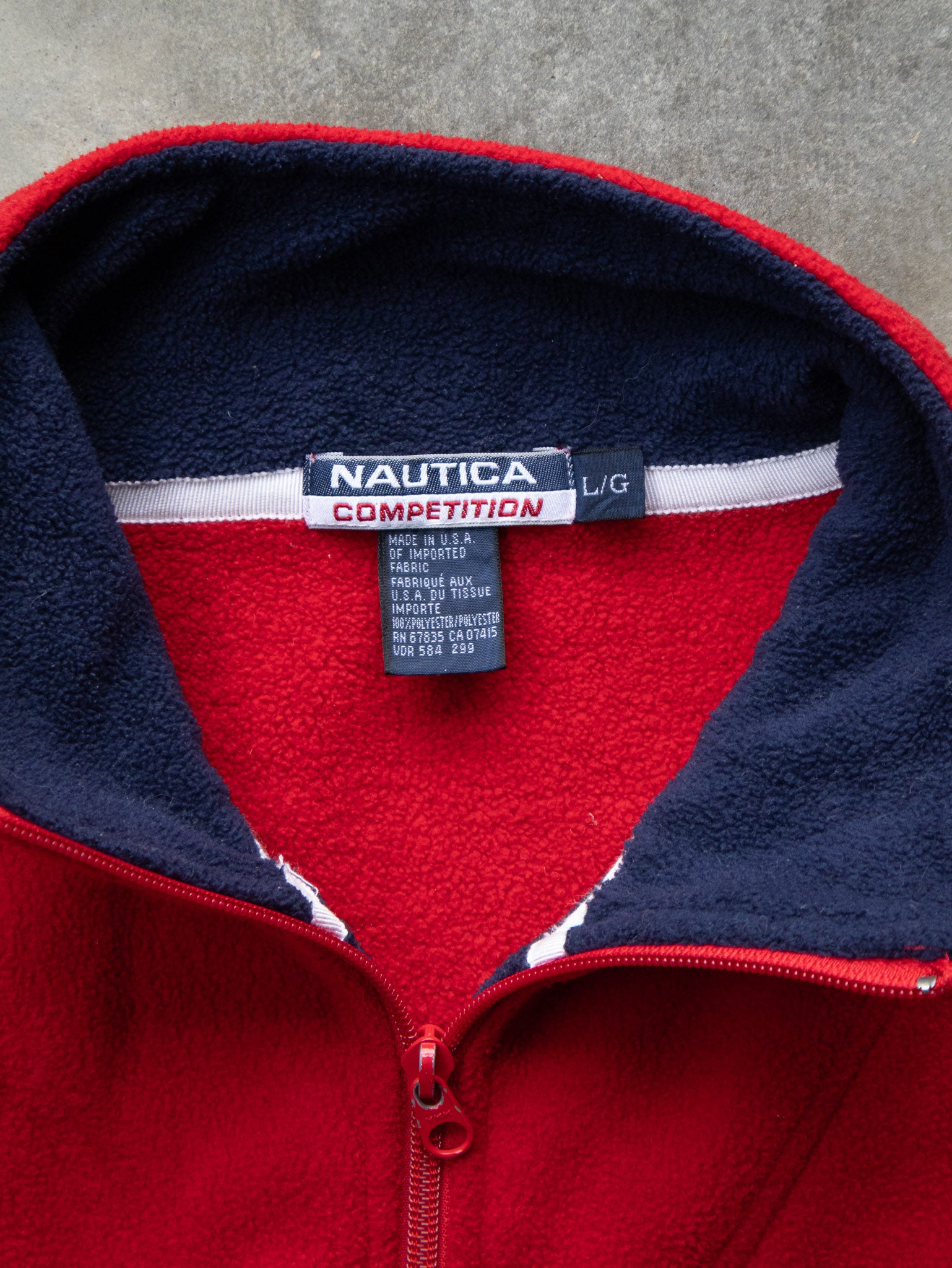 Vintage 90s Nautica Quarter Zip Fleece Sweatshirt (L)