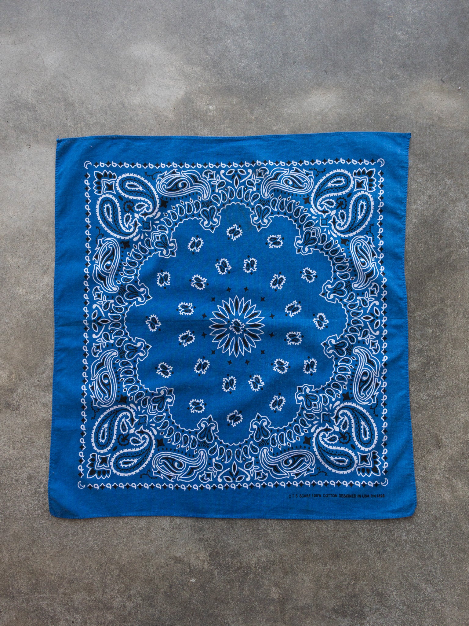 Vintage Royal Blue Paisley Bandana