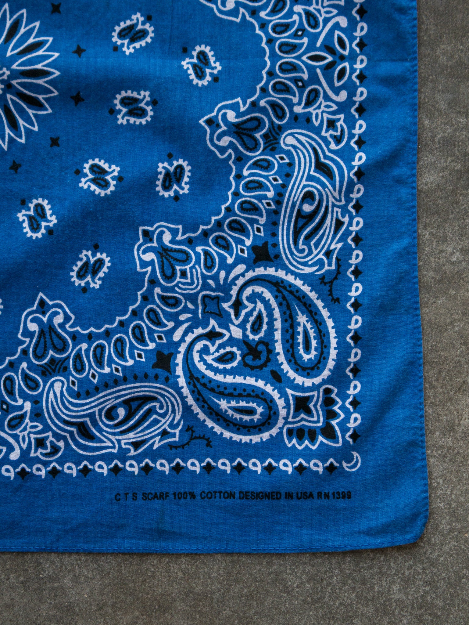 Vintage Royal Blue Paisley Bandana