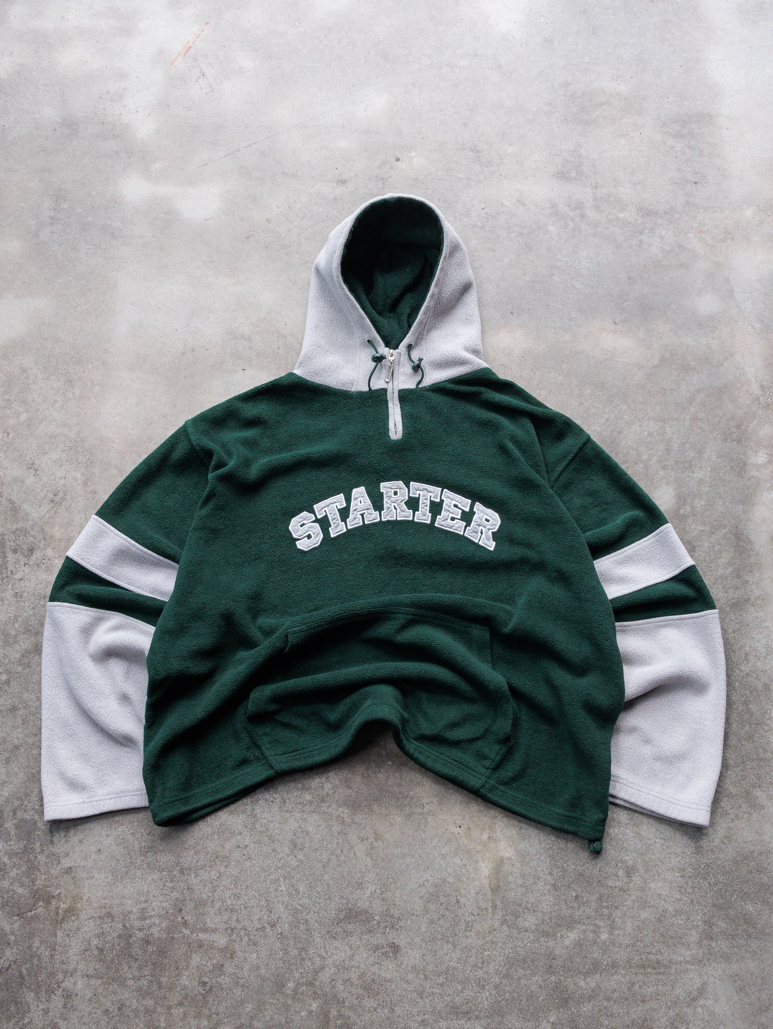 Vintage 90s Starter Quarter Zip Fleece Hoodie (XL)