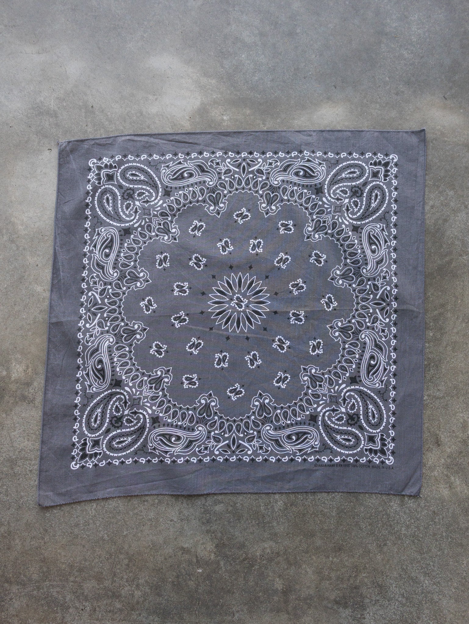 Vintage Charcoal Paisley Bandana