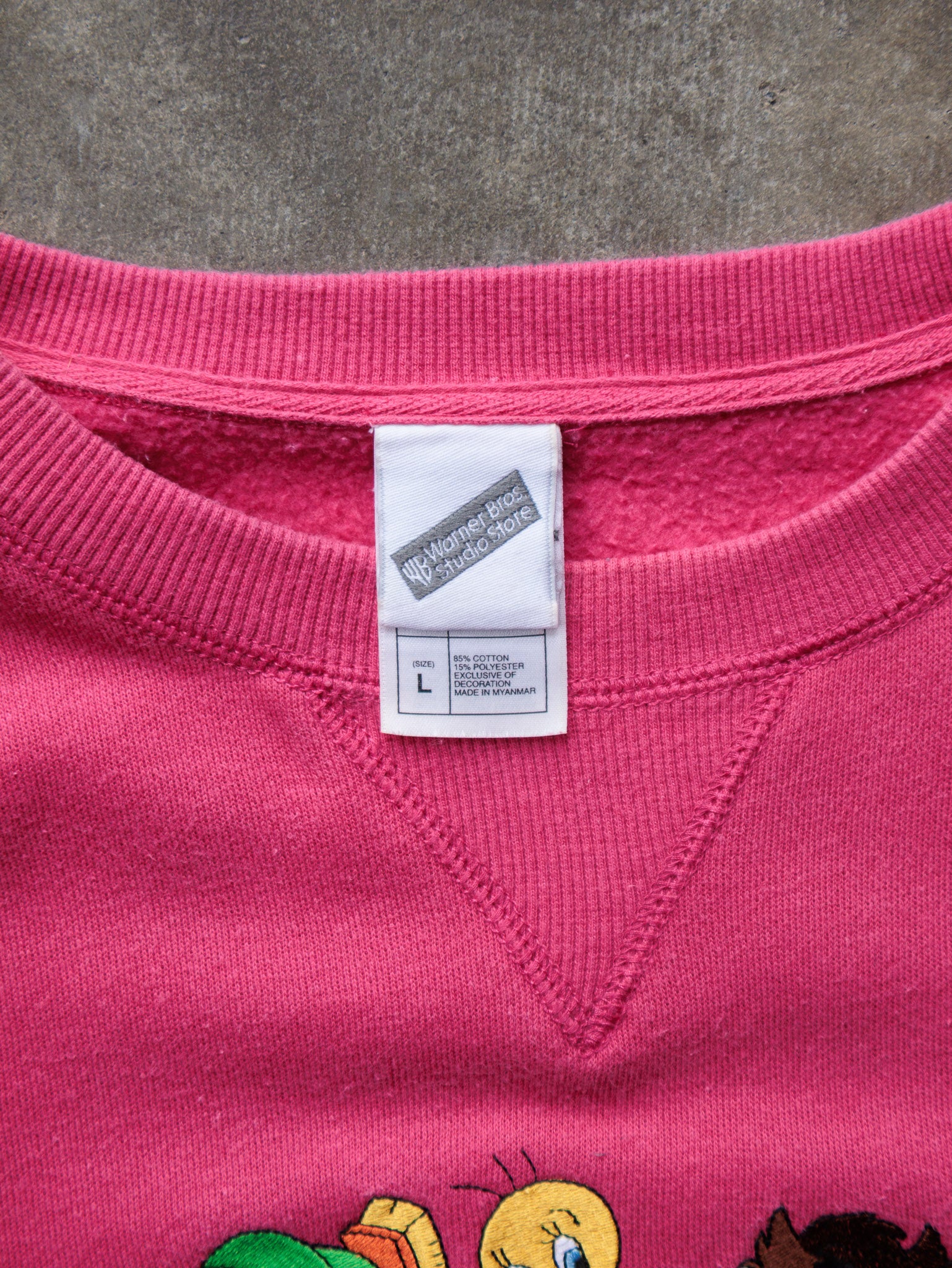 Vintage Pink Warner Bros Looney Tunes Sweatshirt (L)