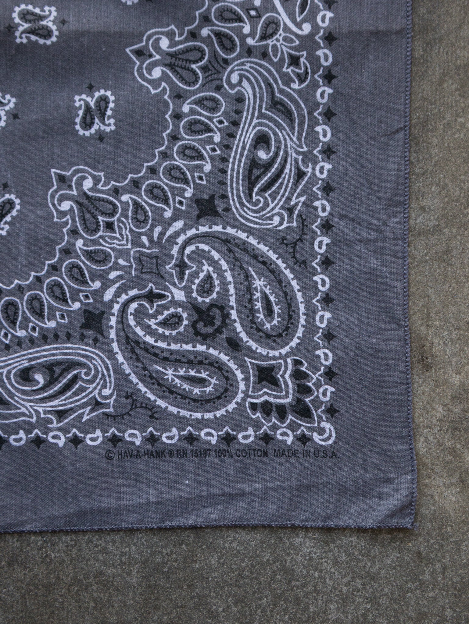 Vintage Charcoal Paisley Bandana