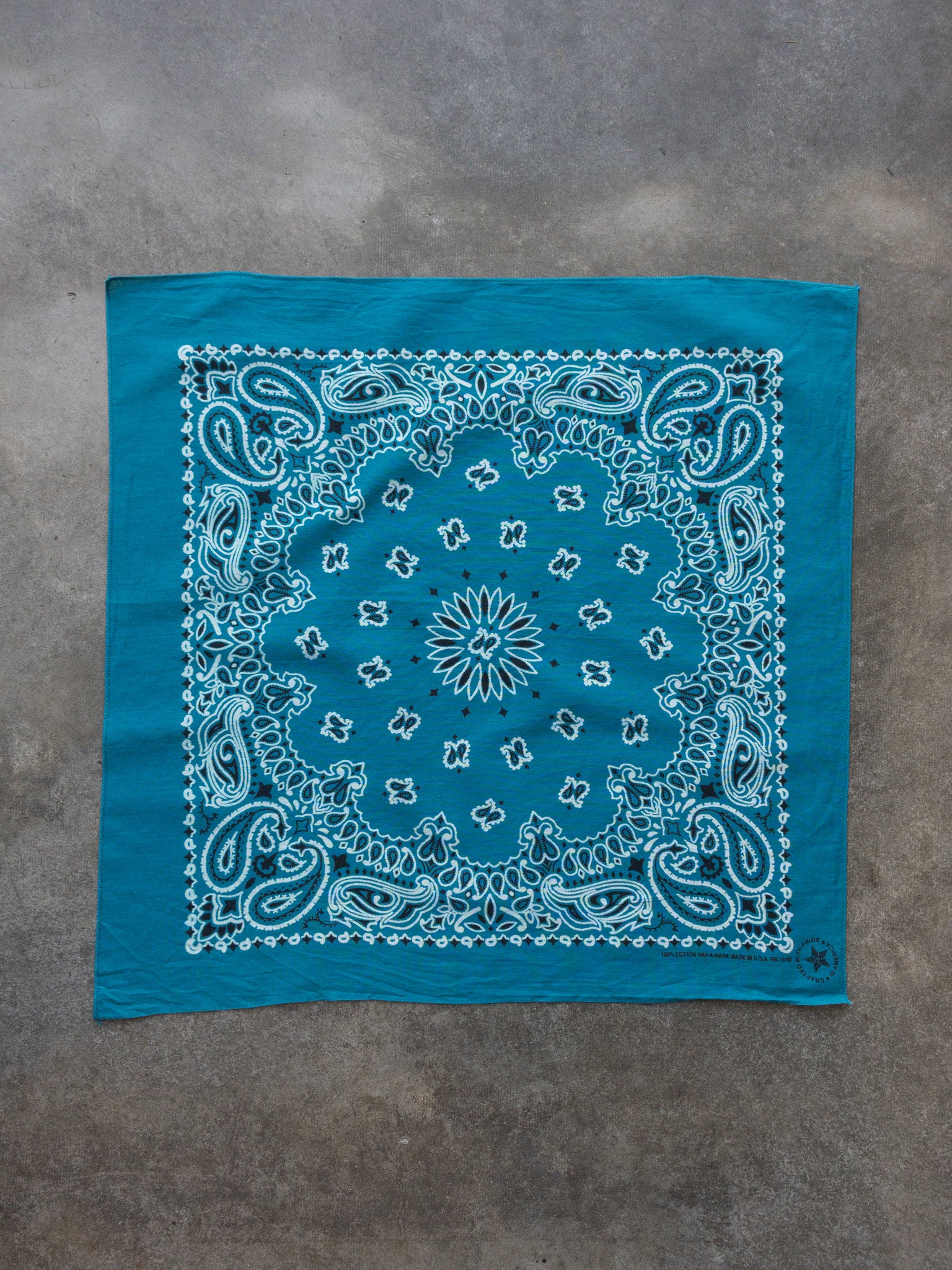 Vintage Teal Paisley Bandana