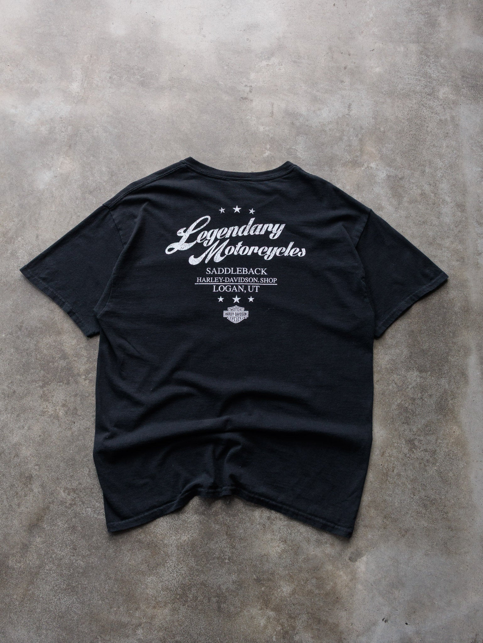 Vintage Harley-Davidson Saddleback Logan UT Pocket Tee (L)