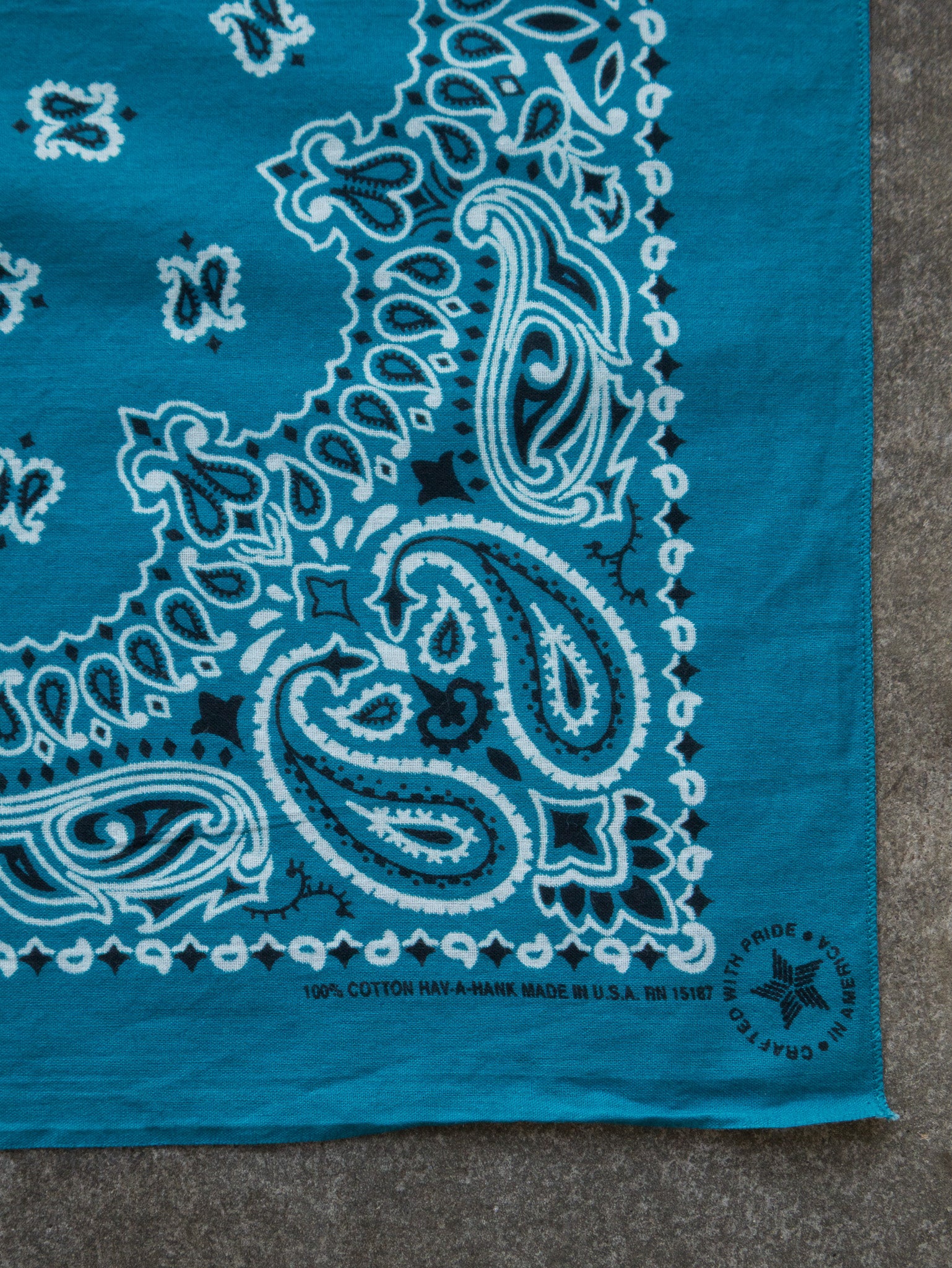 Vintage Teal Paisley Bandana