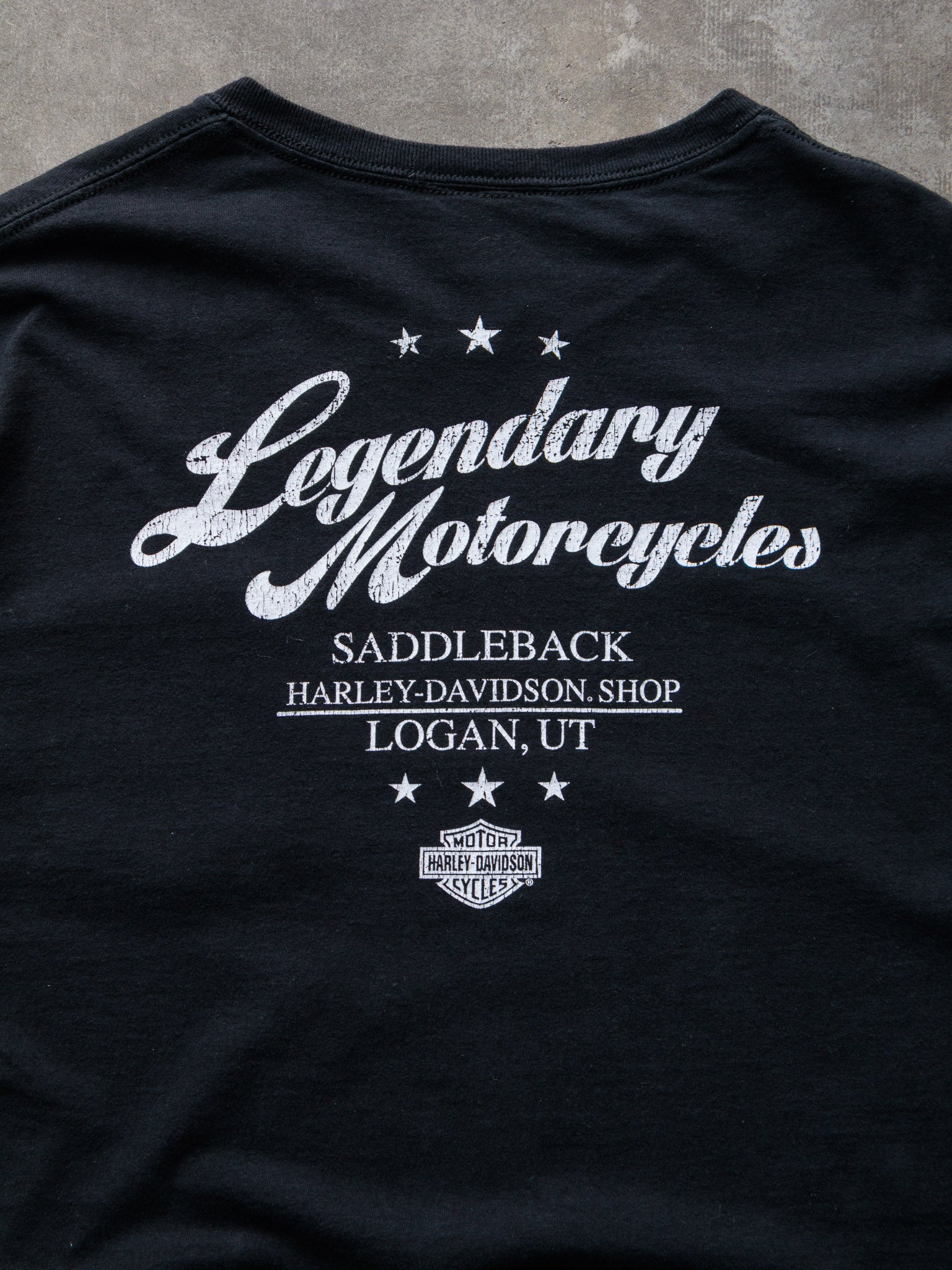 Vintage Harley-Davidson Saddleback Logan UT Pocket Tee (L)