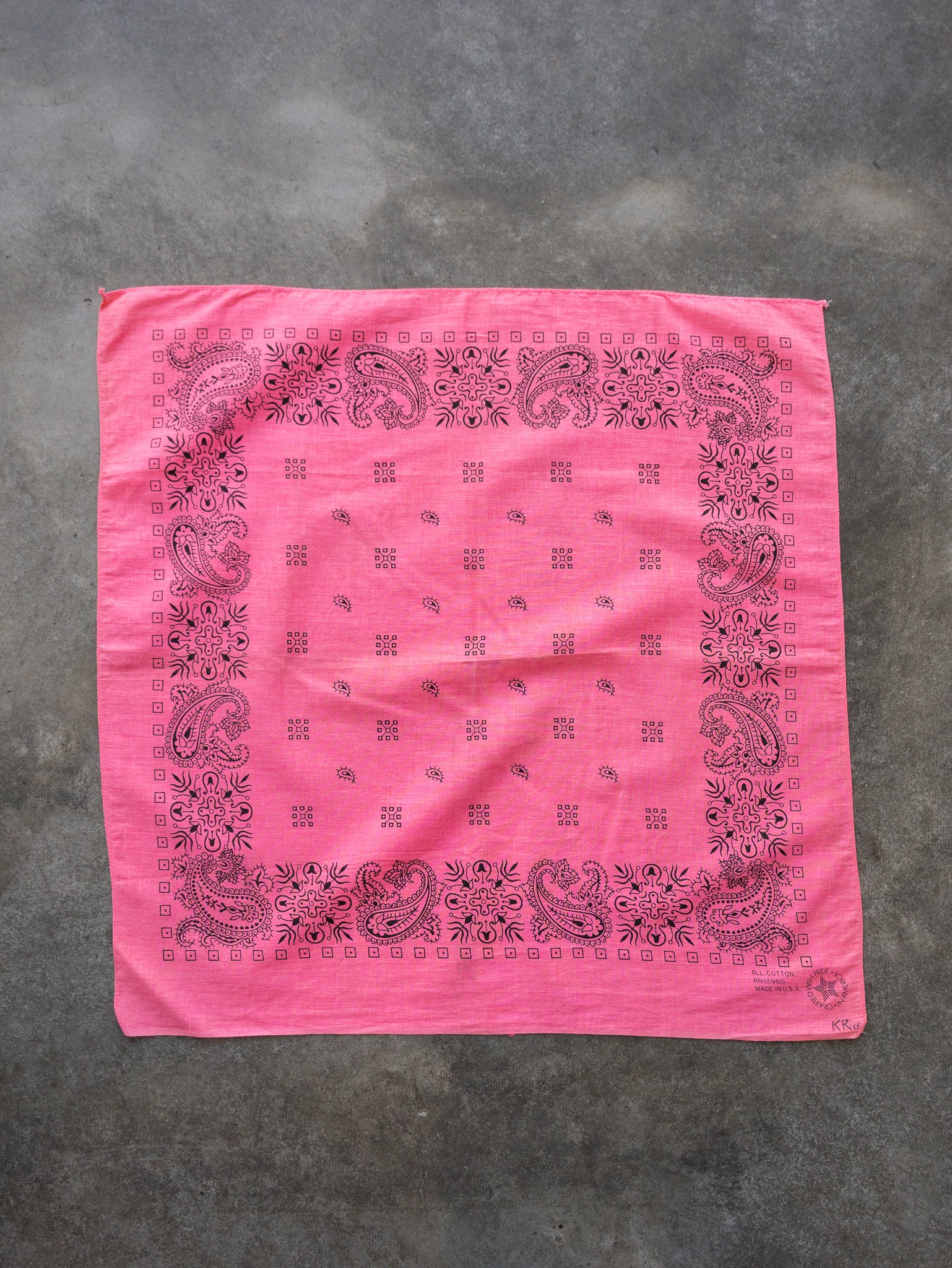 Vintage Bubblegum Pink Paisley Bandana