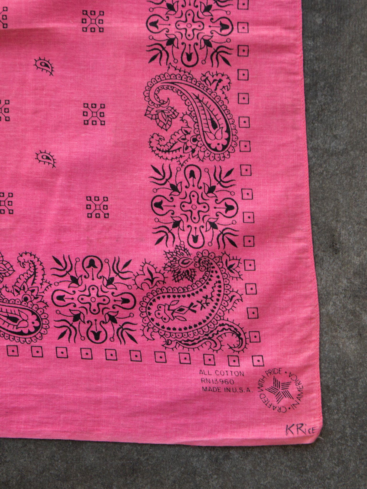 Vintage Bubblegum Pink Paisley Bandana