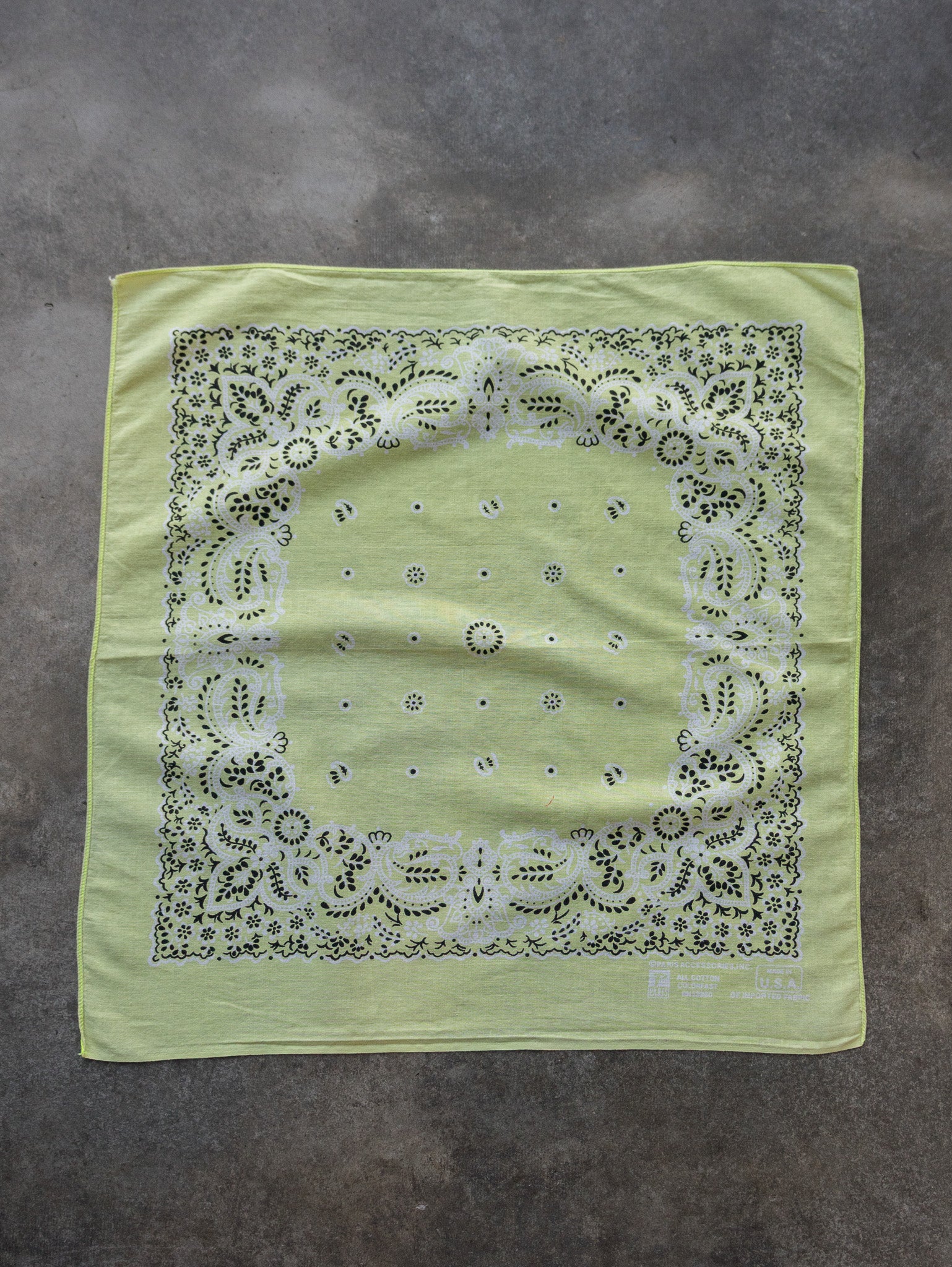 Vintage Lemon Yellow Paisley Bandana