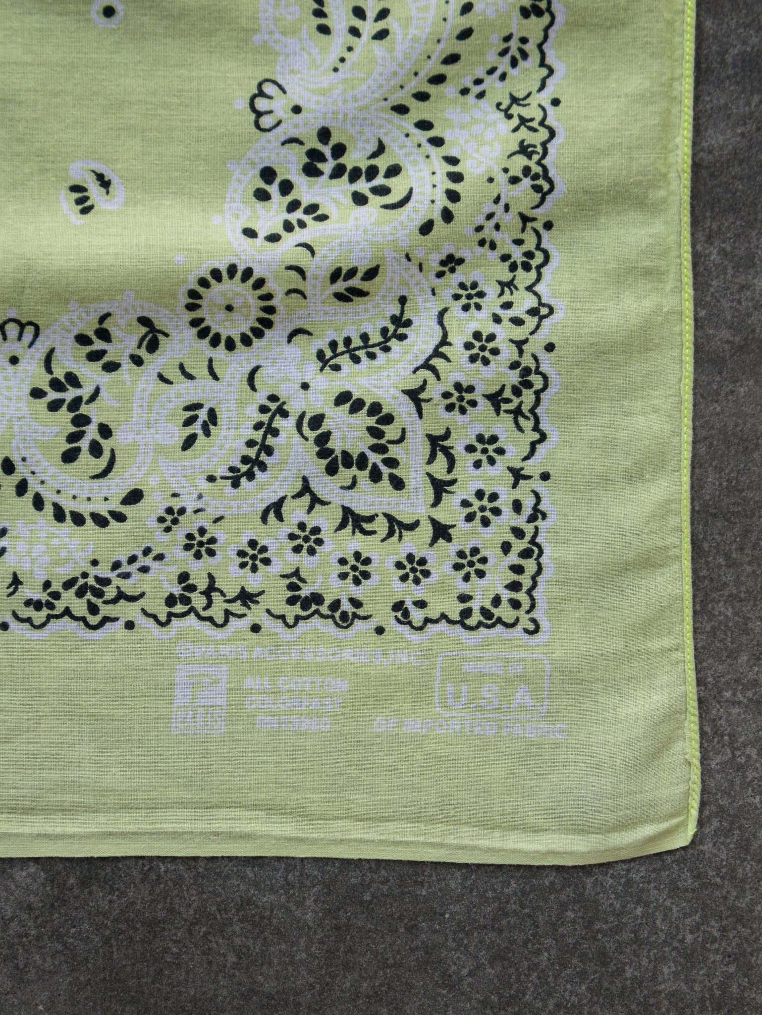 Vintage Lemon Yellow Paisley Bandana