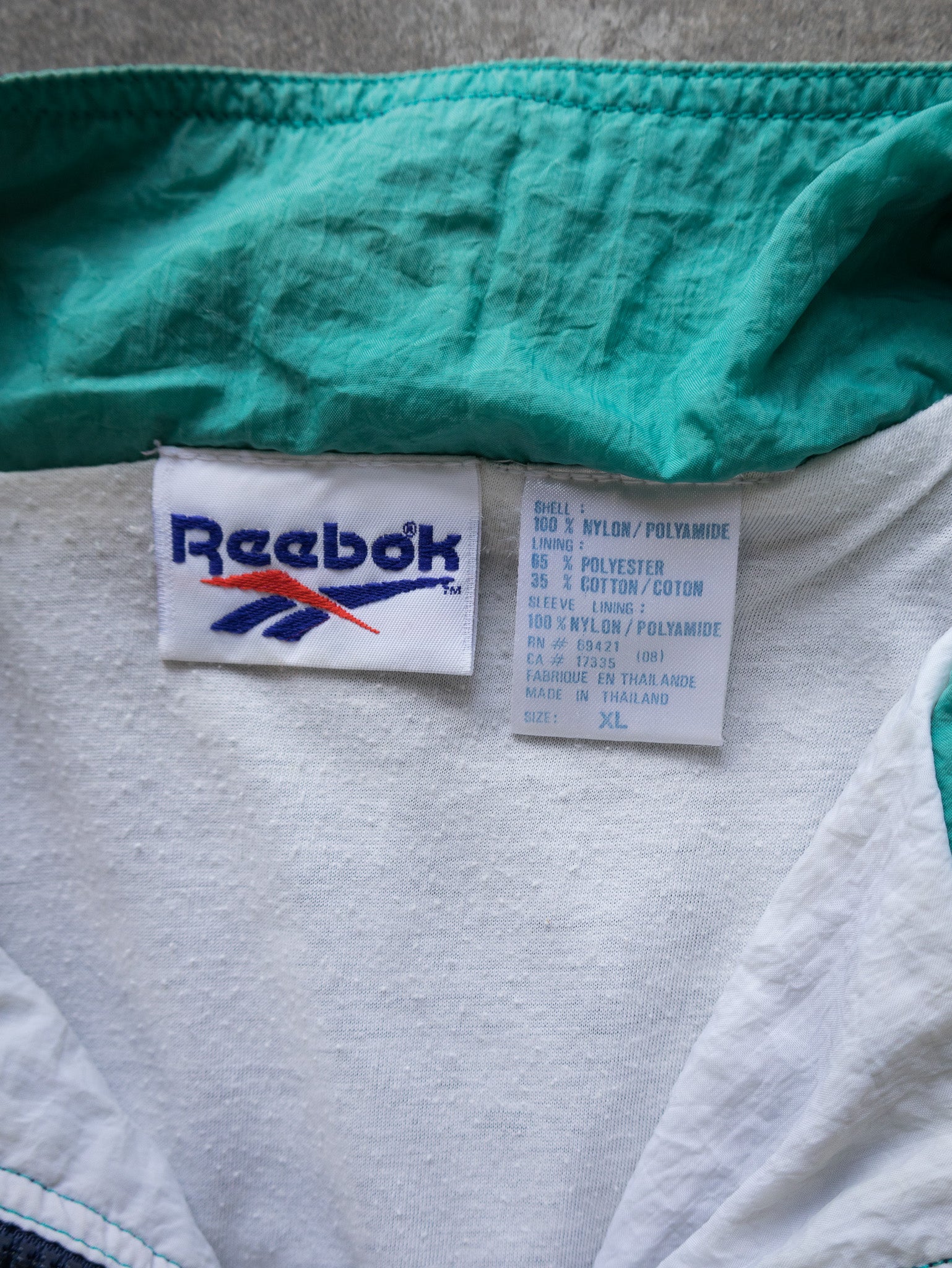 Vintage Navy & Teal Reebok Windbreaker (XL)