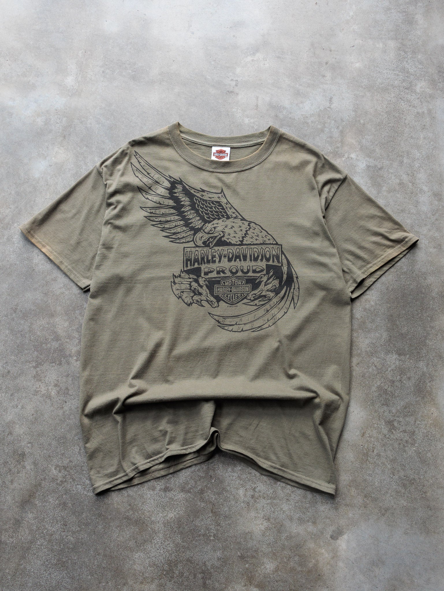 Vintage Khaki Harley-Davidson Pikes Peak Colorado Springs Tee (L)
