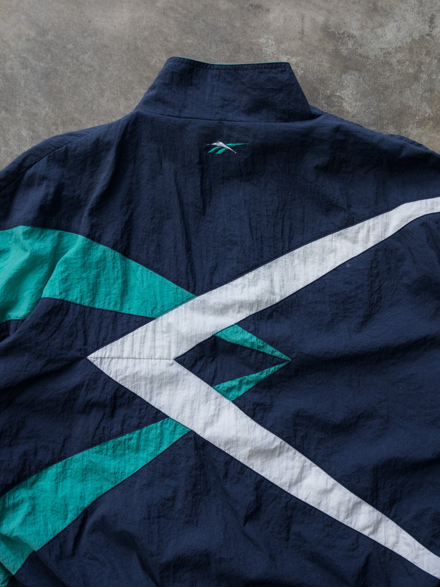 Vintage Navy & Teal Reebok Windbreaker (XL)