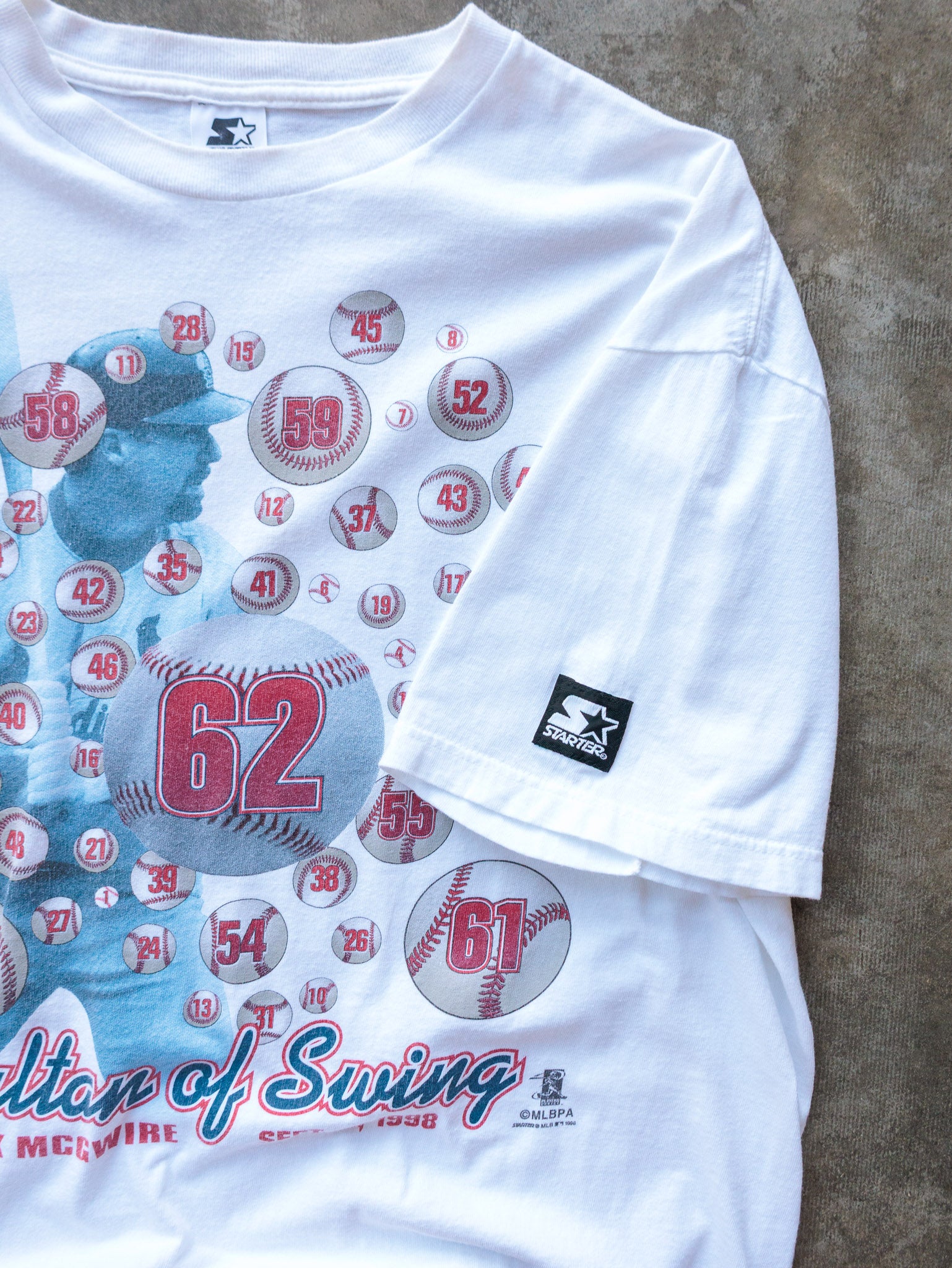 Vintage 1998 Starter Mark McGwire Sultan of Swing Tee (L)