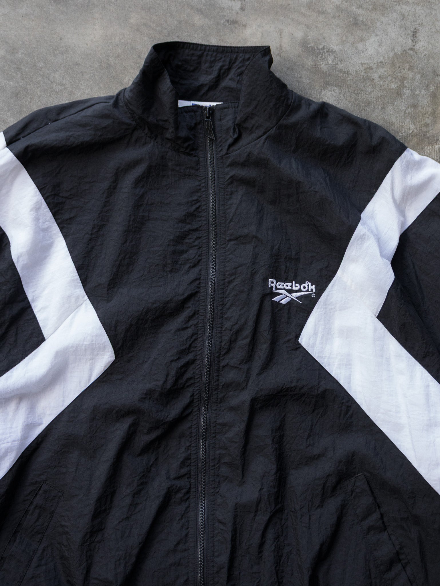 Vintage Black & White Reebok Windbreaker (L)