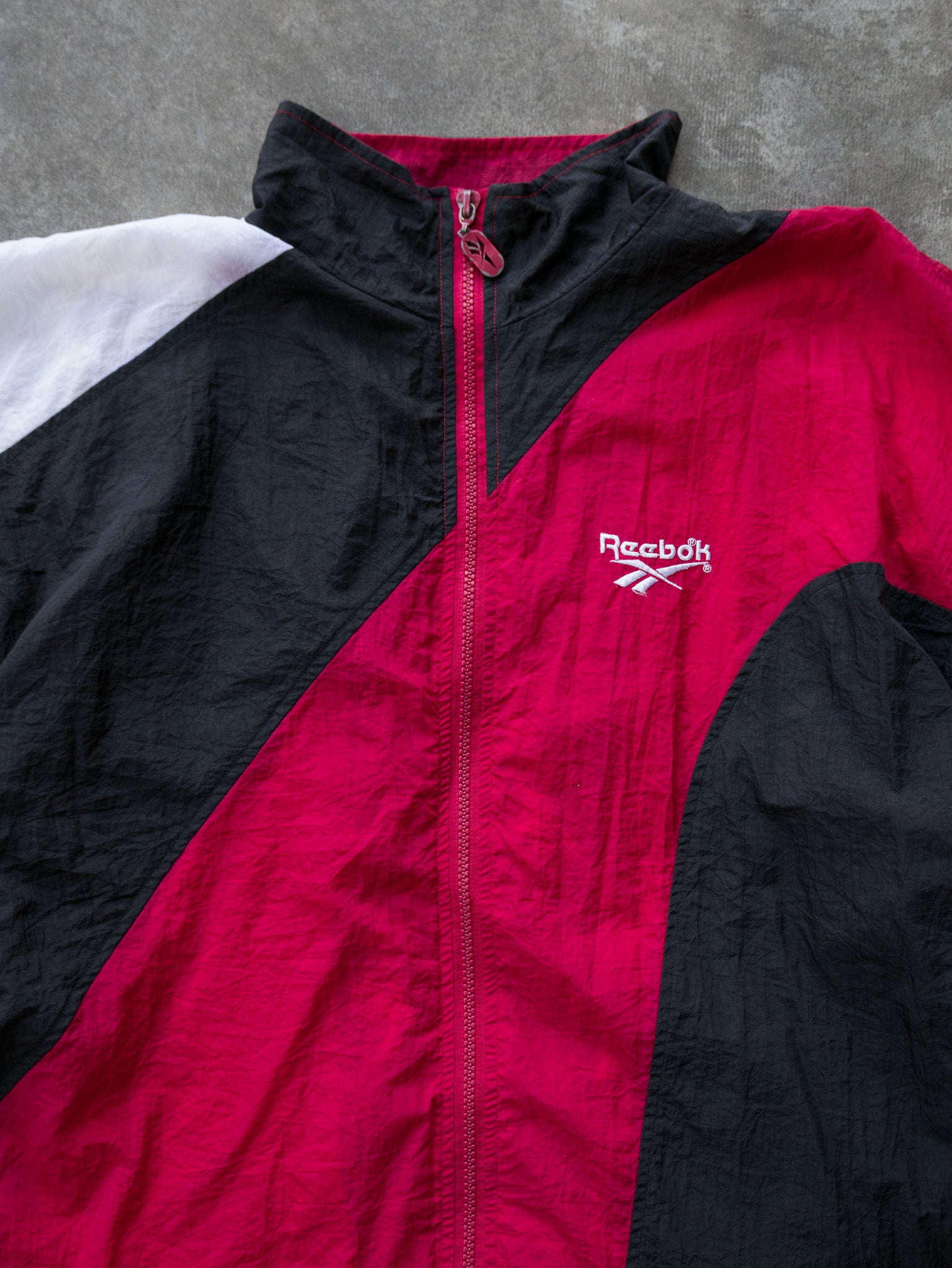 Vintage Black & Red Reebok Windbreaker (L)