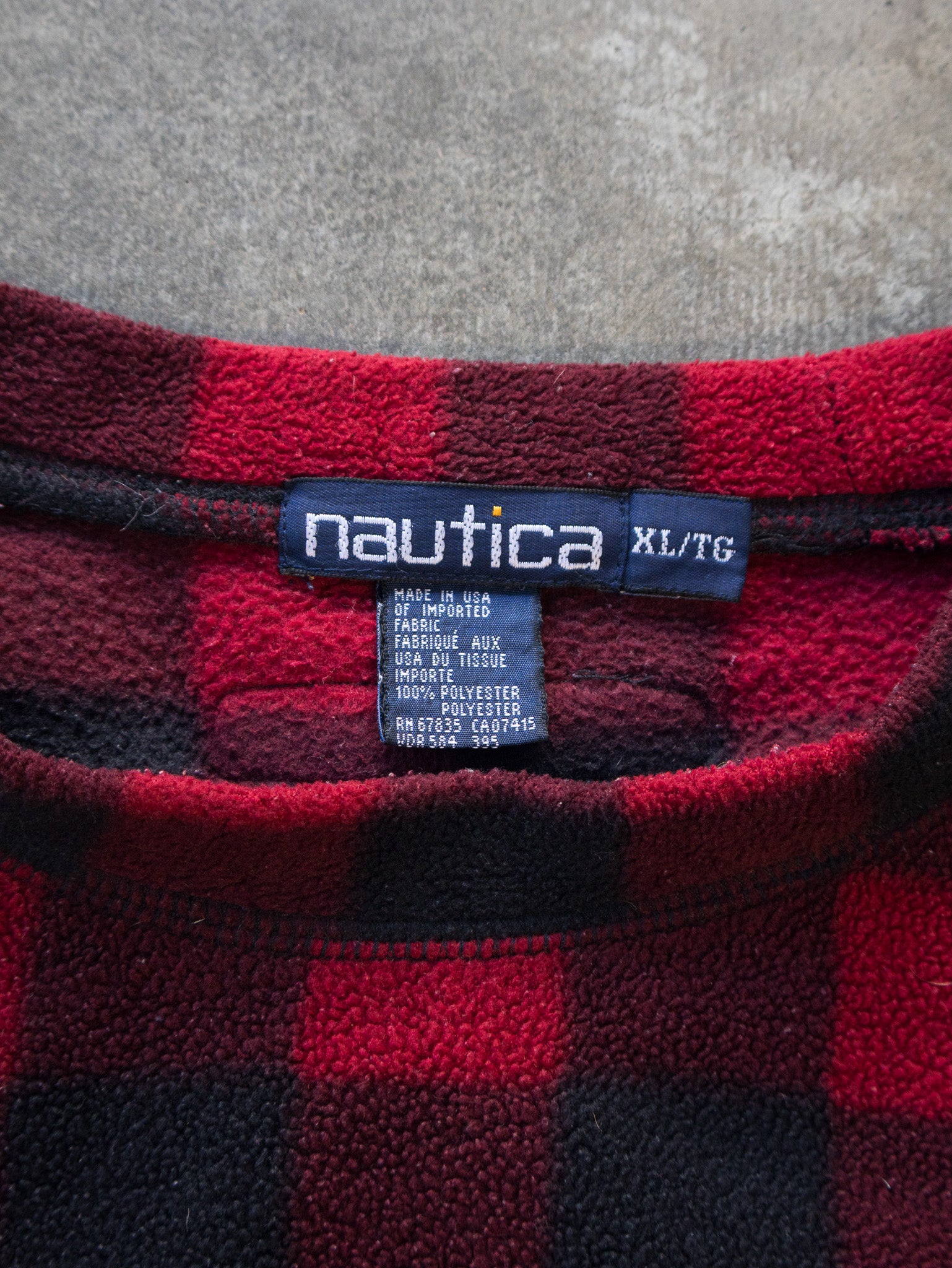 Vintage '90s Red Check Nautica Fleece (XL)