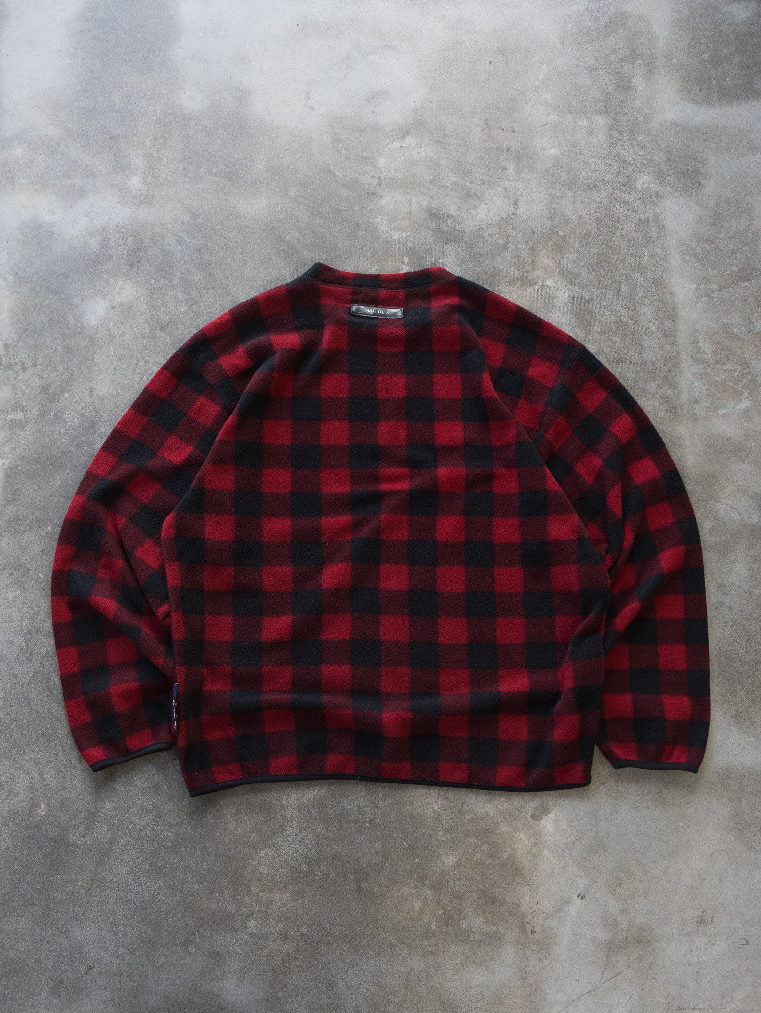 Vintage '90s Red Check Nautica Fleece (XL)