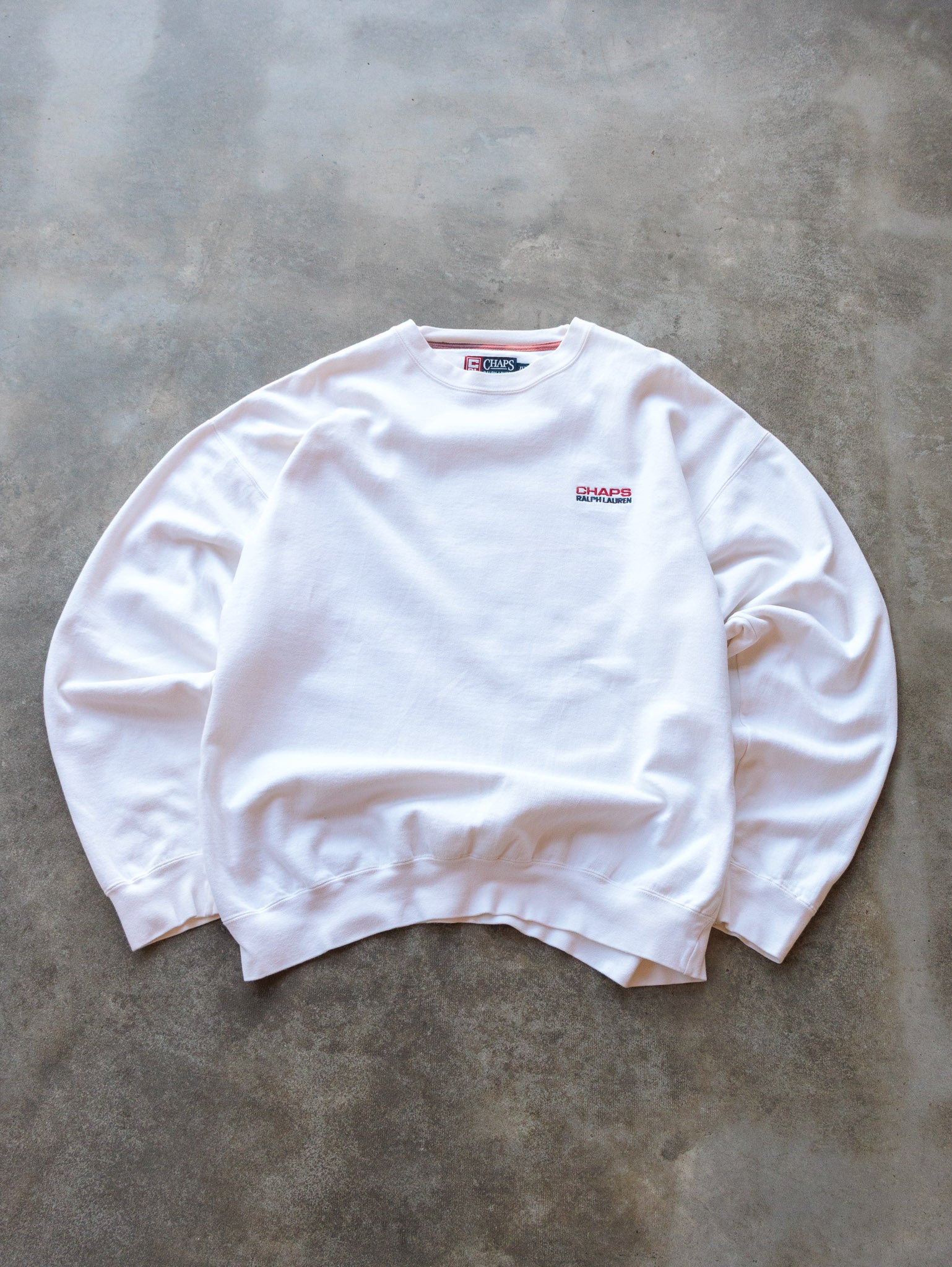 Vintage White Chaps Ralph Lauren Sweatshirt (XL)