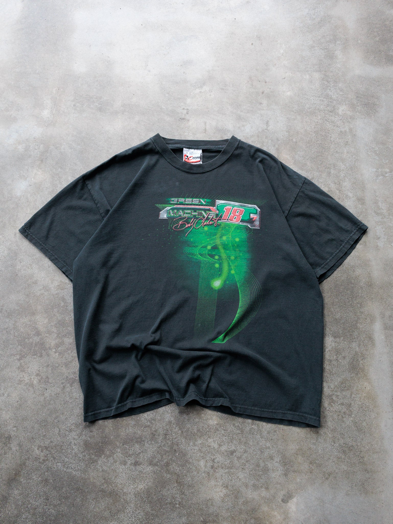 Vintage 2002 Green Bobby Labonte Green Machine Nascar Tee (L)