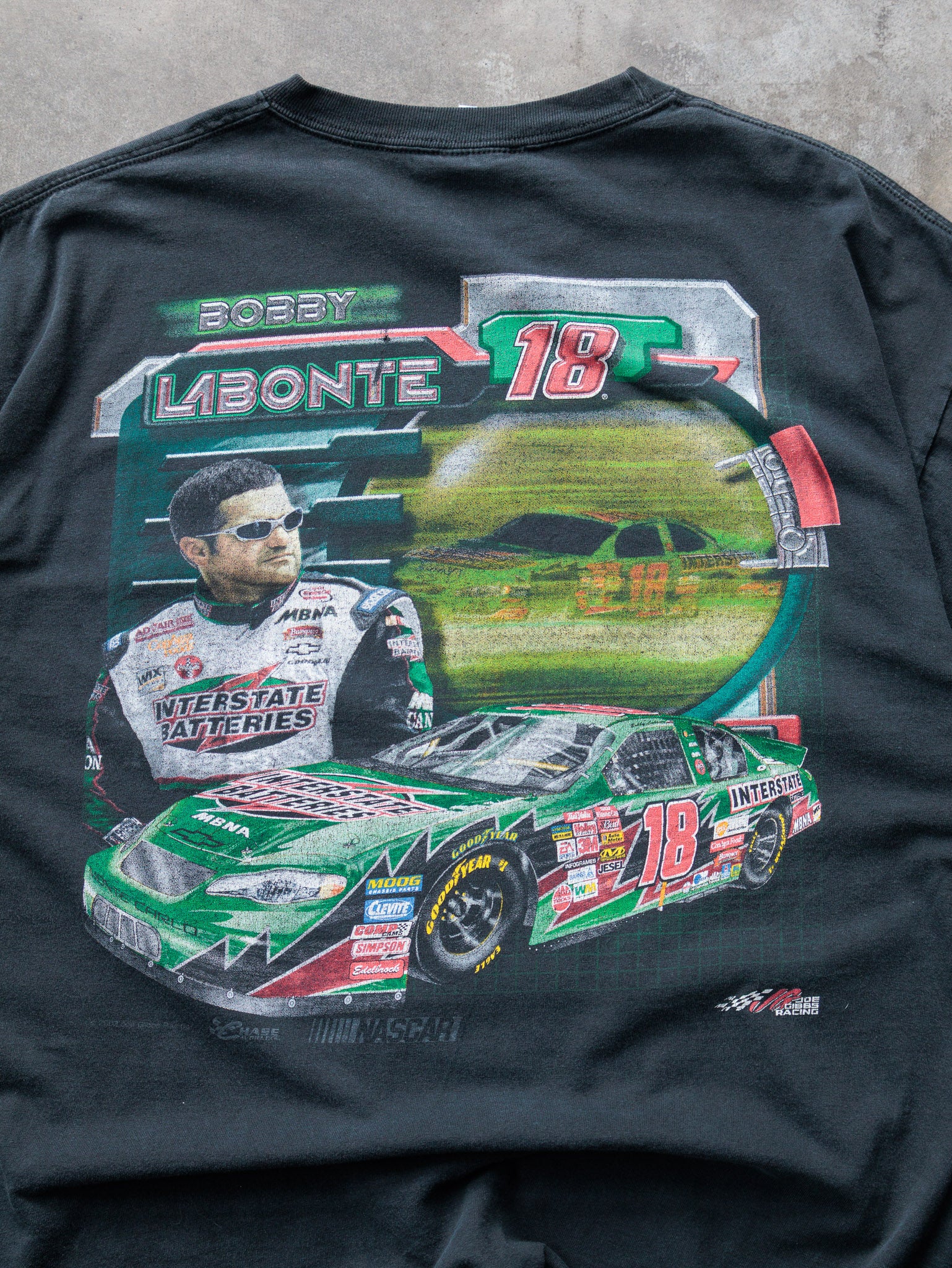 Vintage 2002 Green Bobby Labonte Green Machine Nascar Tee (L)