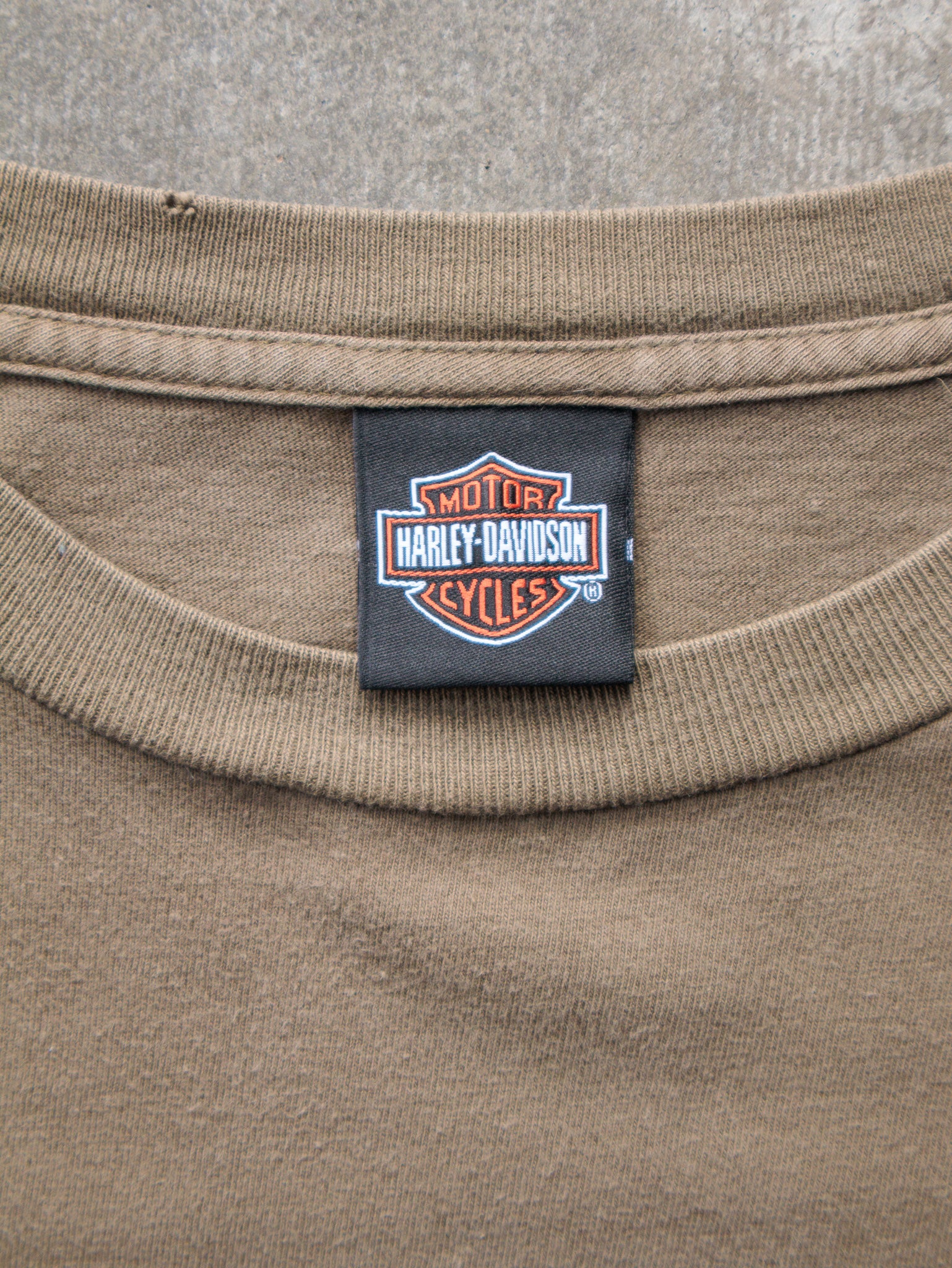 Vintage 2008 Brown Harley-Davidson Salt Lake City Eagle Pocket Tee (L)