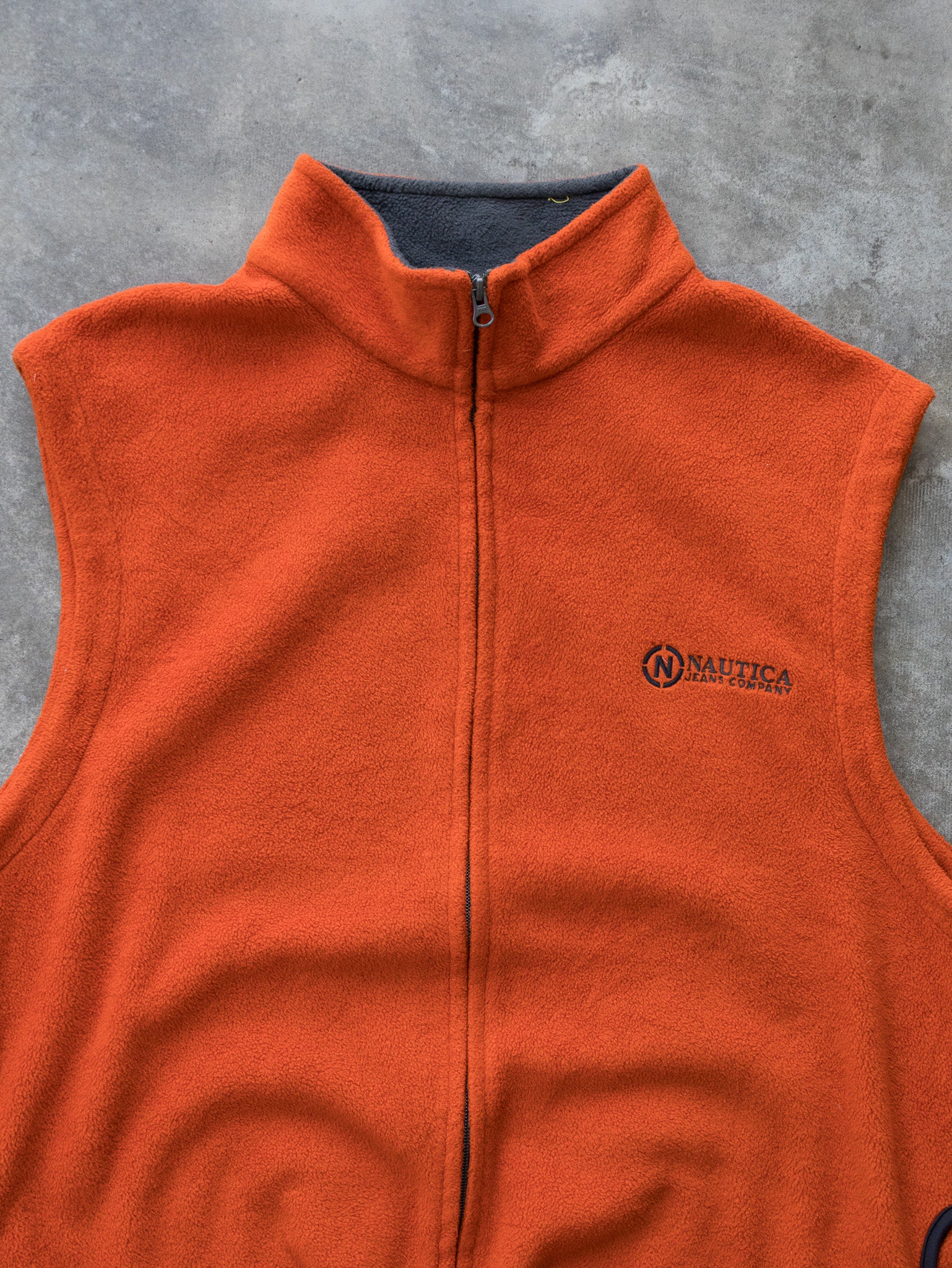 Vintage Orange Nautica Fleece Vest (2XL)