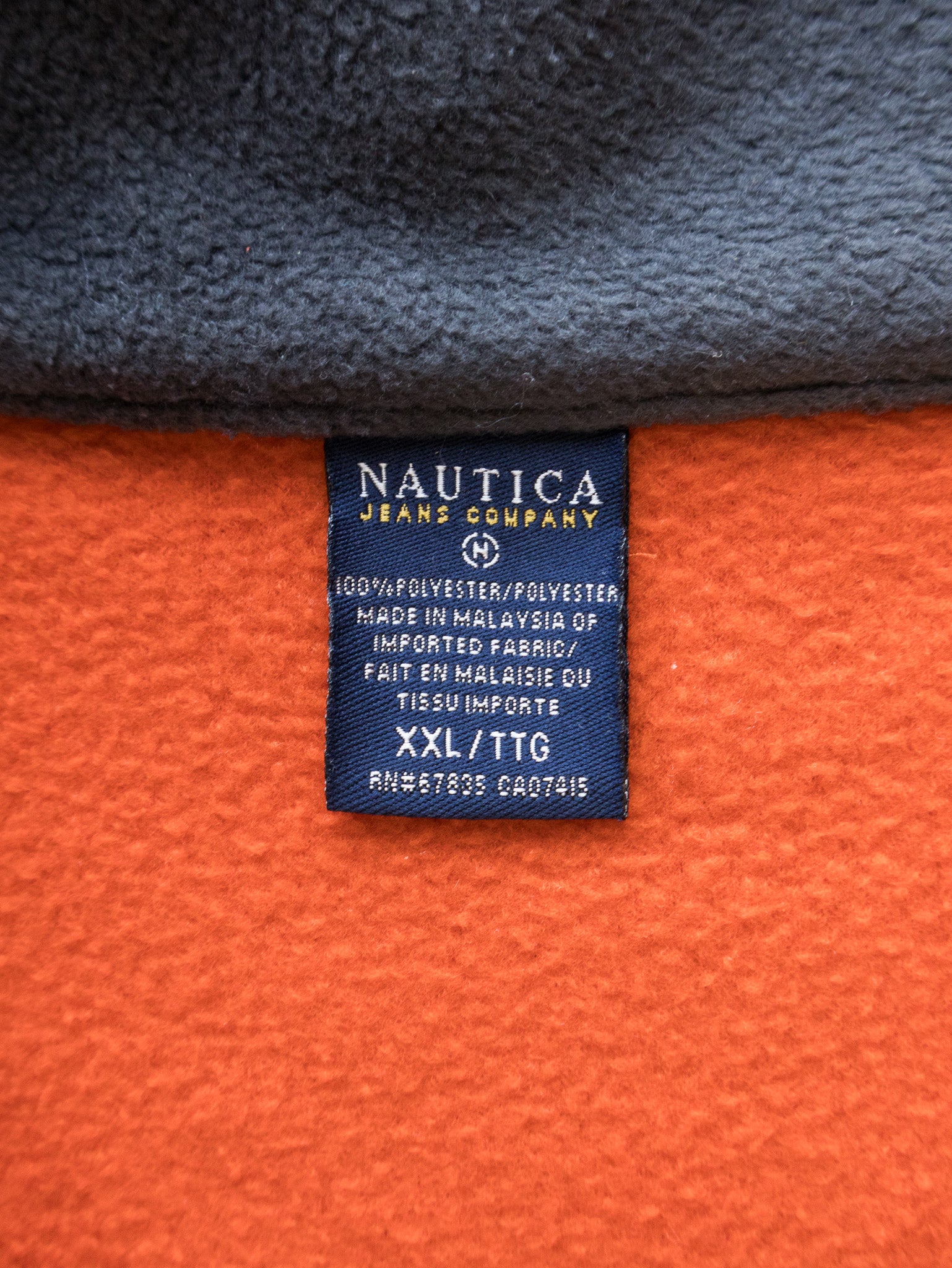 Vintage Orange Nautica Fleece Vest (2XL)