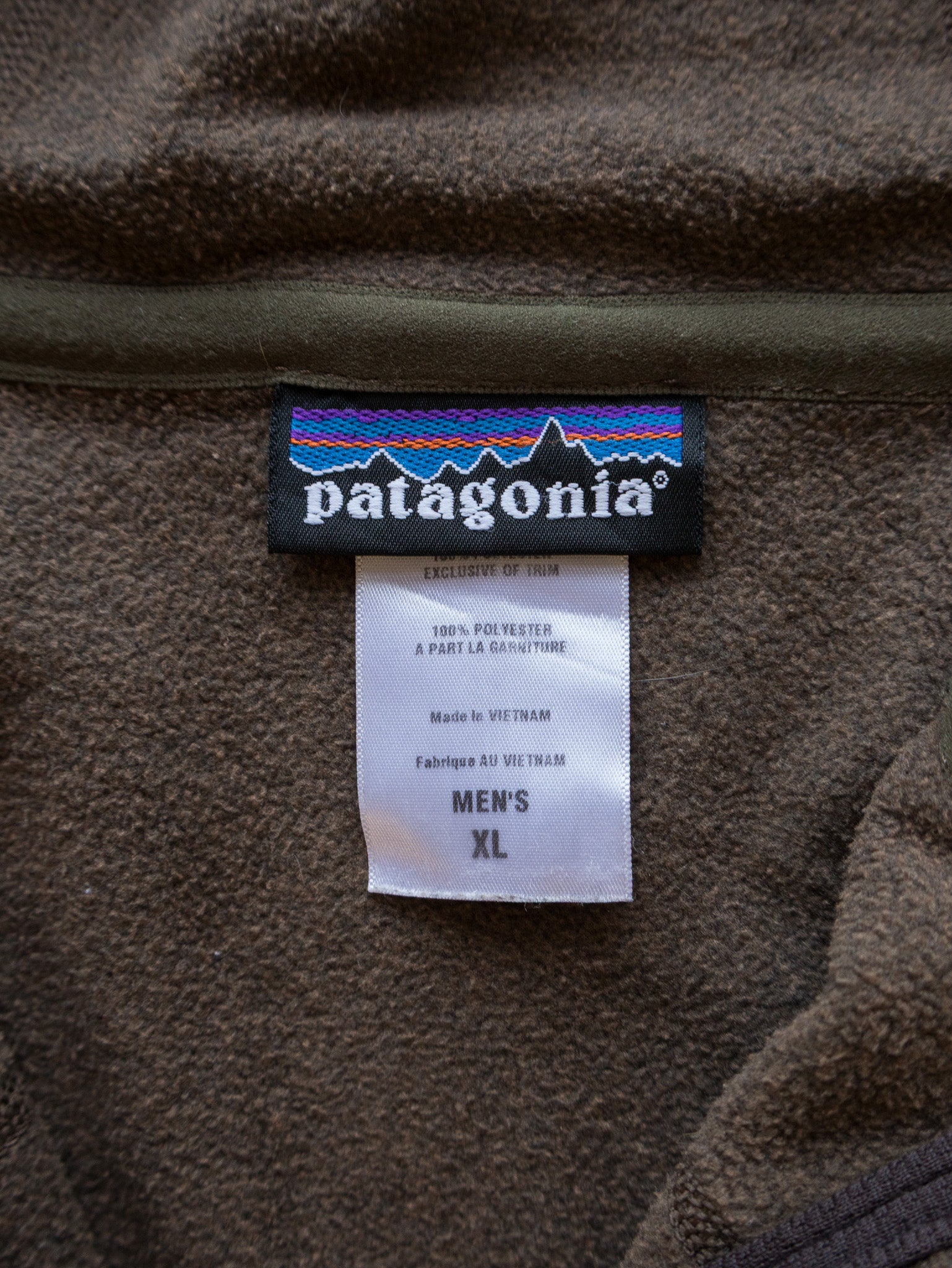 Vintage Brown Patagonia Fleece Hoodie (XL)
