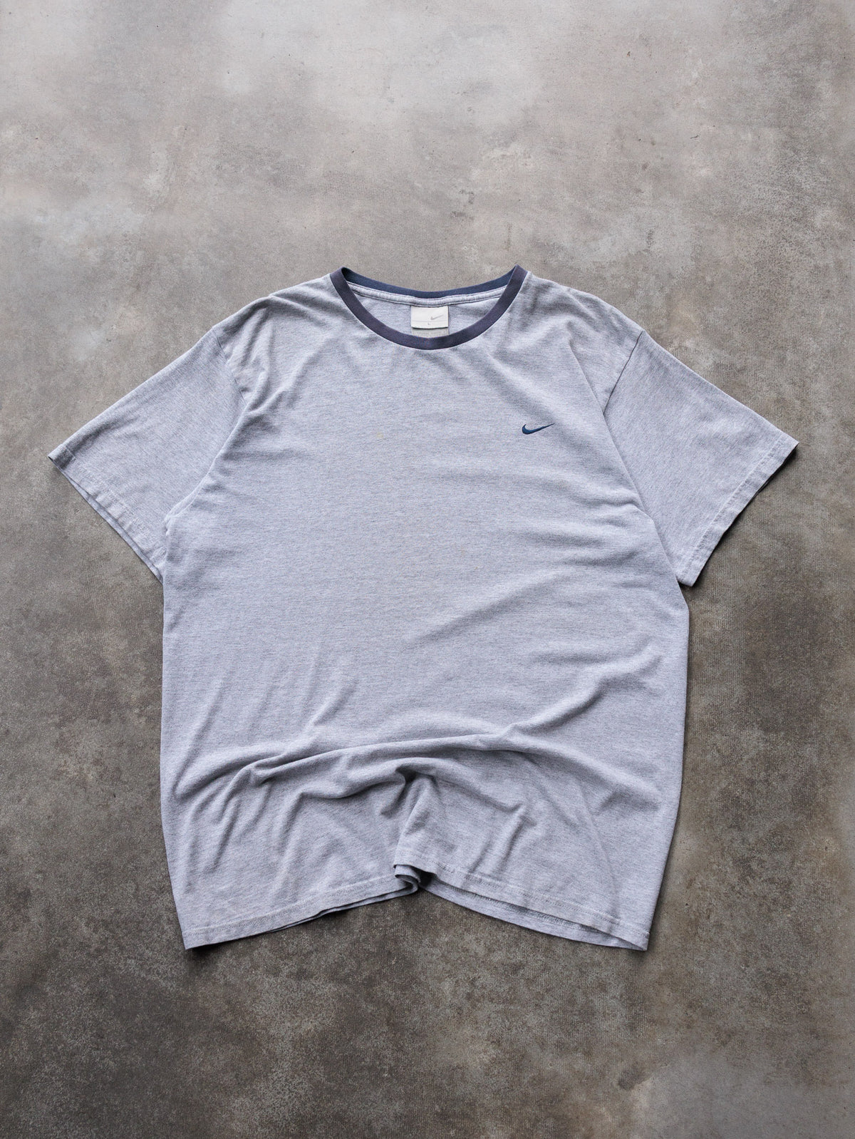 Vintage 00s Grey Nike Swoosh Ringer Tee (L)