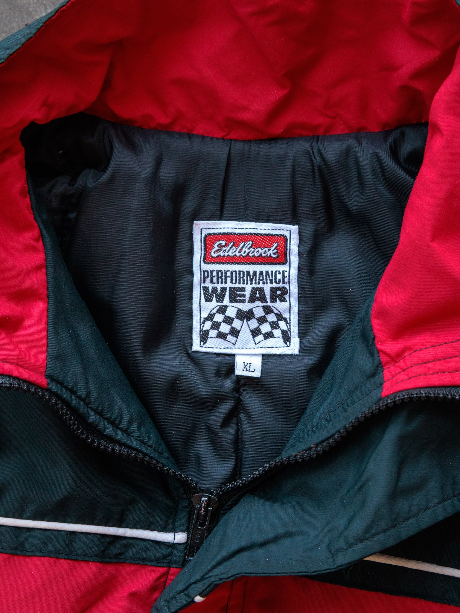 Vintage 90s Black & Red Edelbrock Racing Jacket (XL)