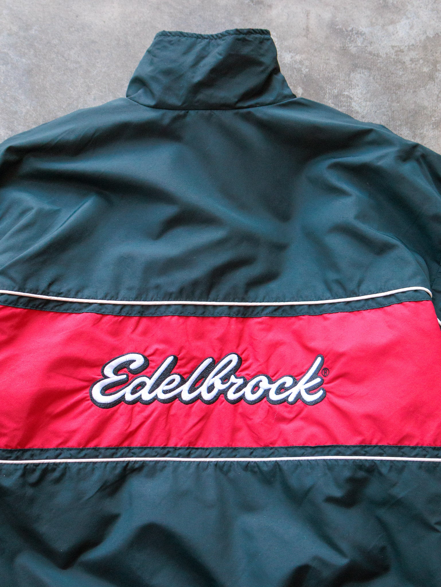 Vintage 90s Black & Red Edelbrock Racing Jacket (XL)