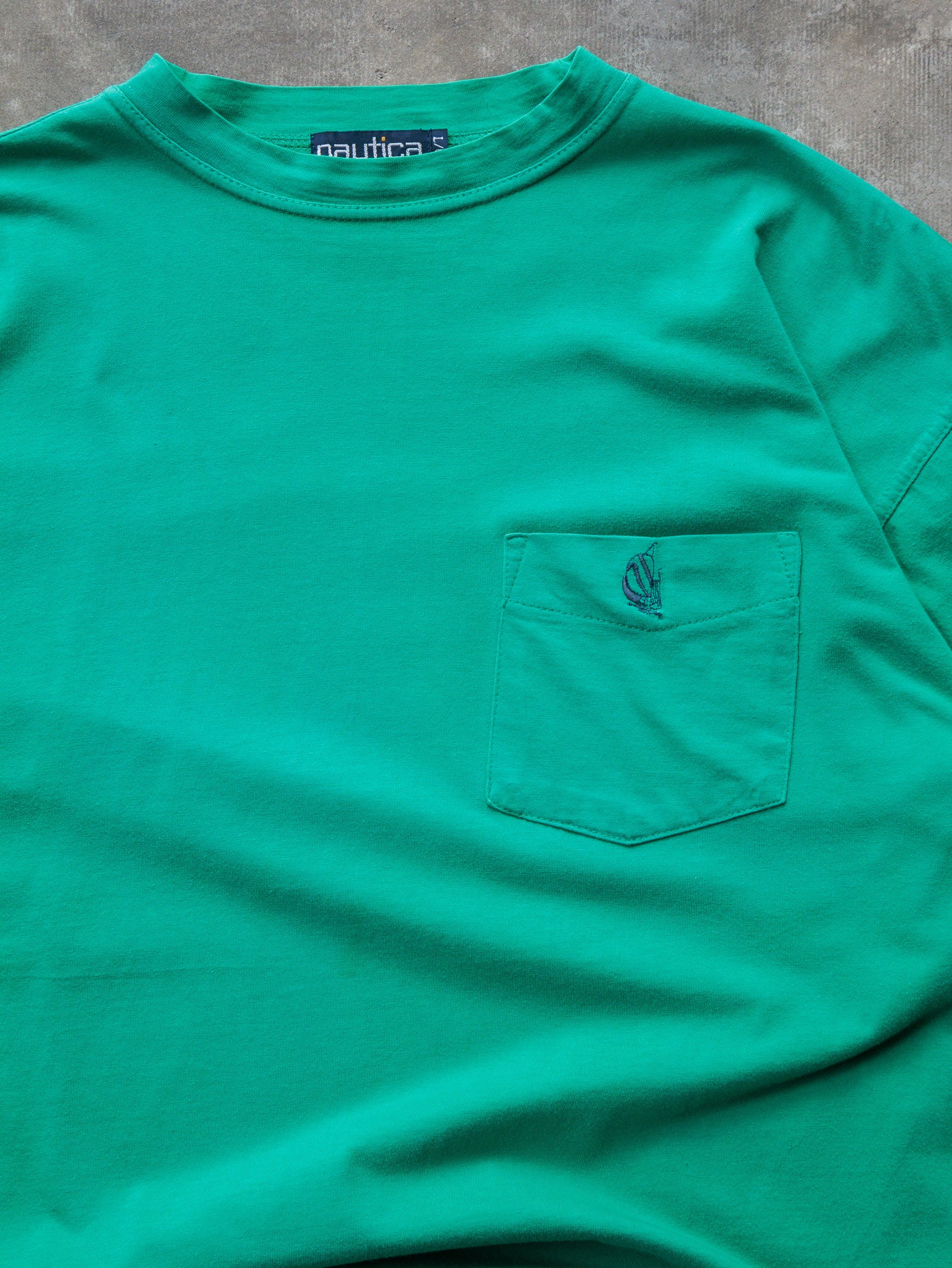 Vintage 90s Green Nautica Pocket Tee (L)